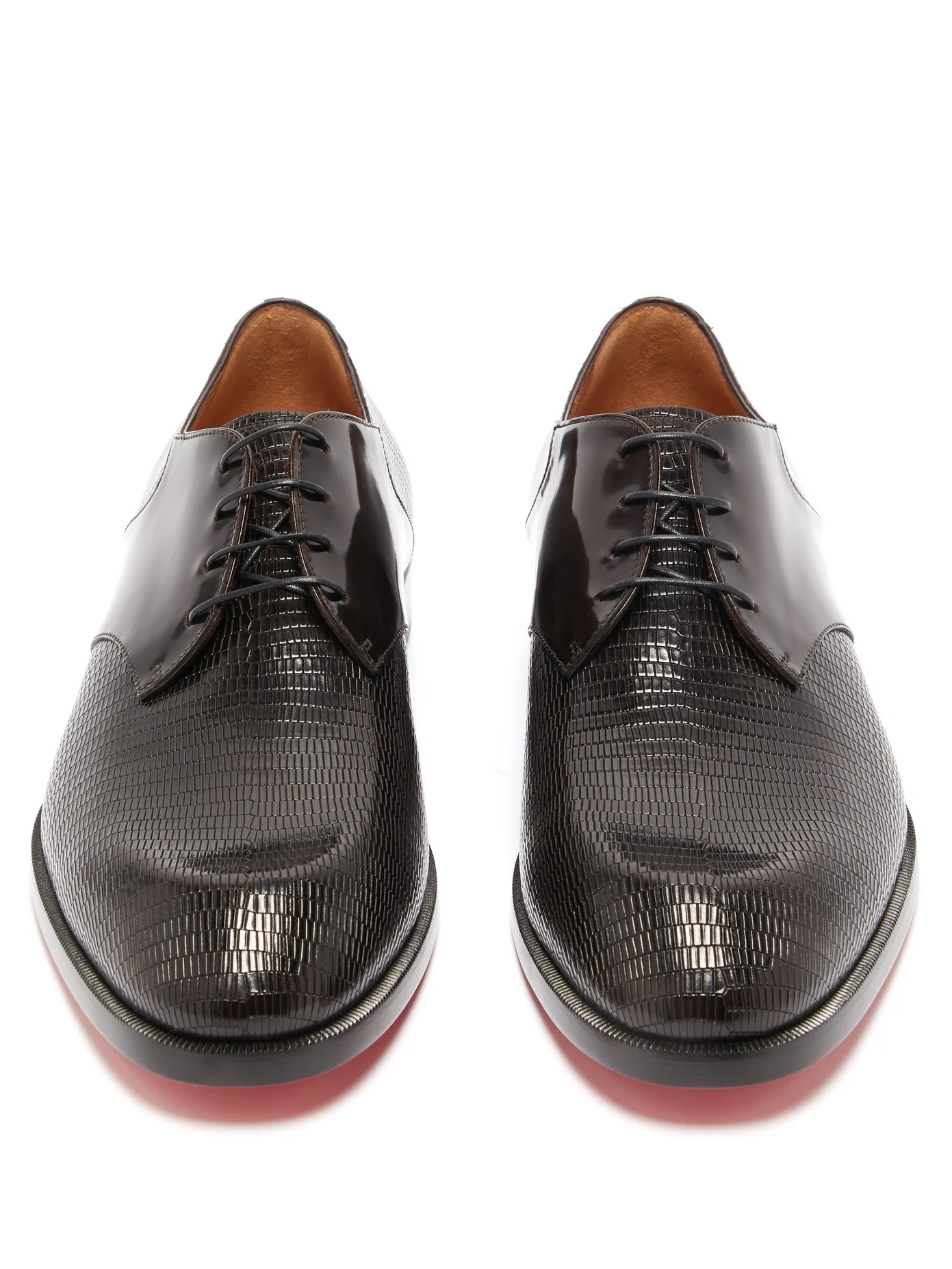 À Mon Homme embossed-leather derby shoes - 5