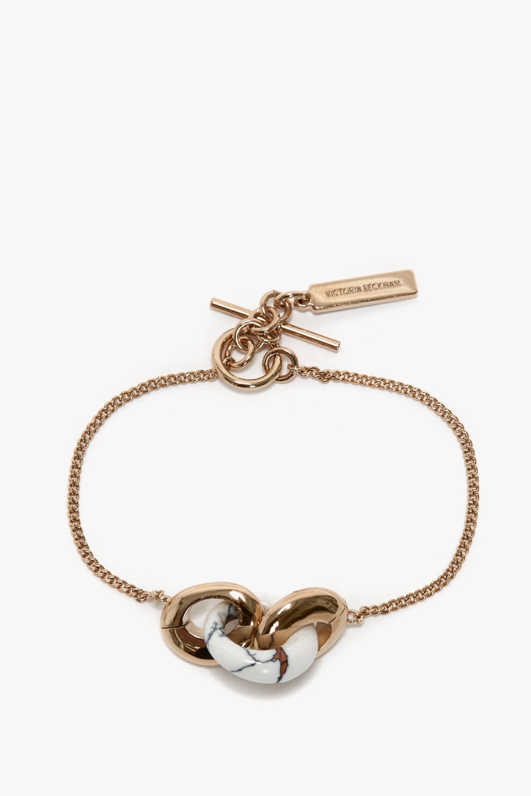 Exclusive Resin Charm Bracelet In Light Gold-White - 1