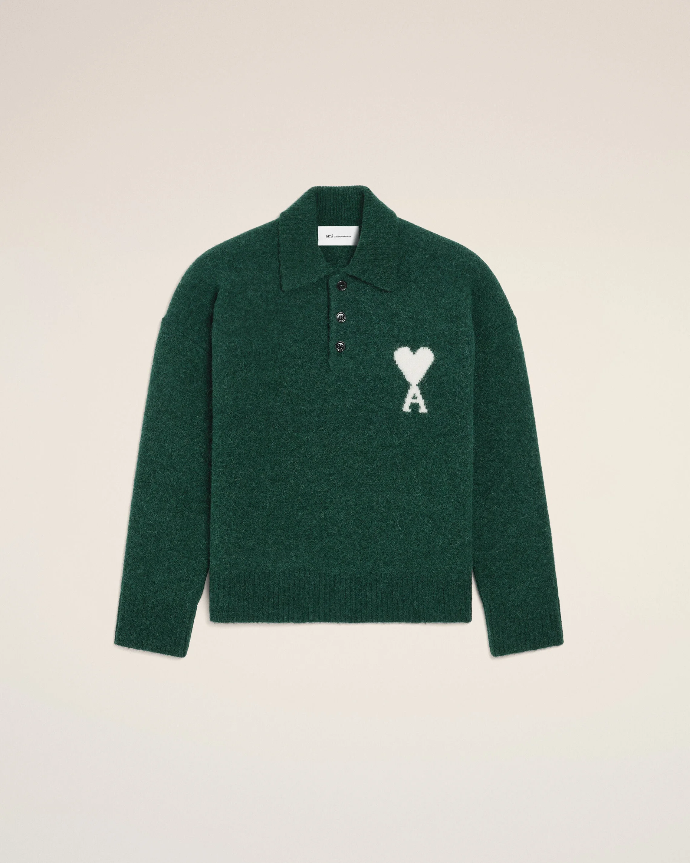 GREEN ALPACA POLO WITH AMI DE COEUR - 1