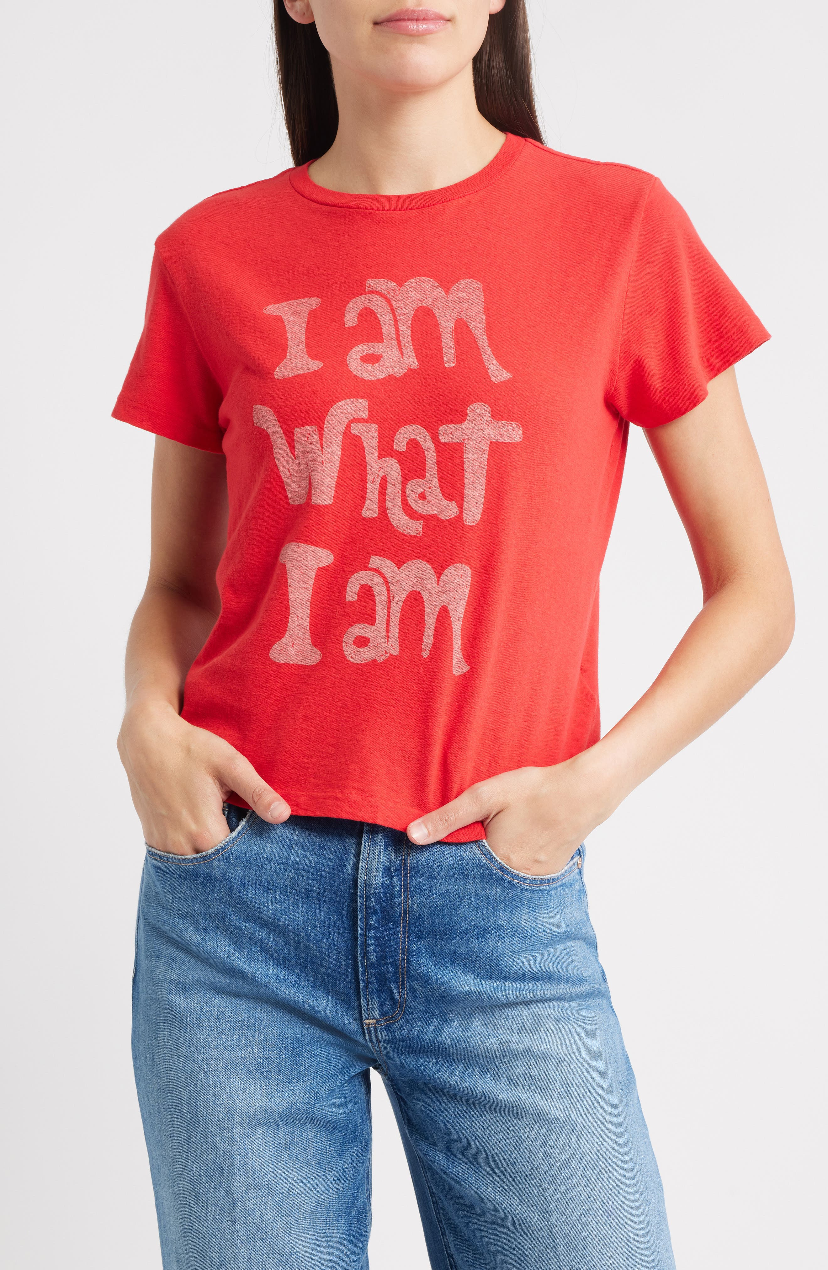 Re/Done I Am What I Am Graphic T-Shirt in Roja at Nordstrom - 1