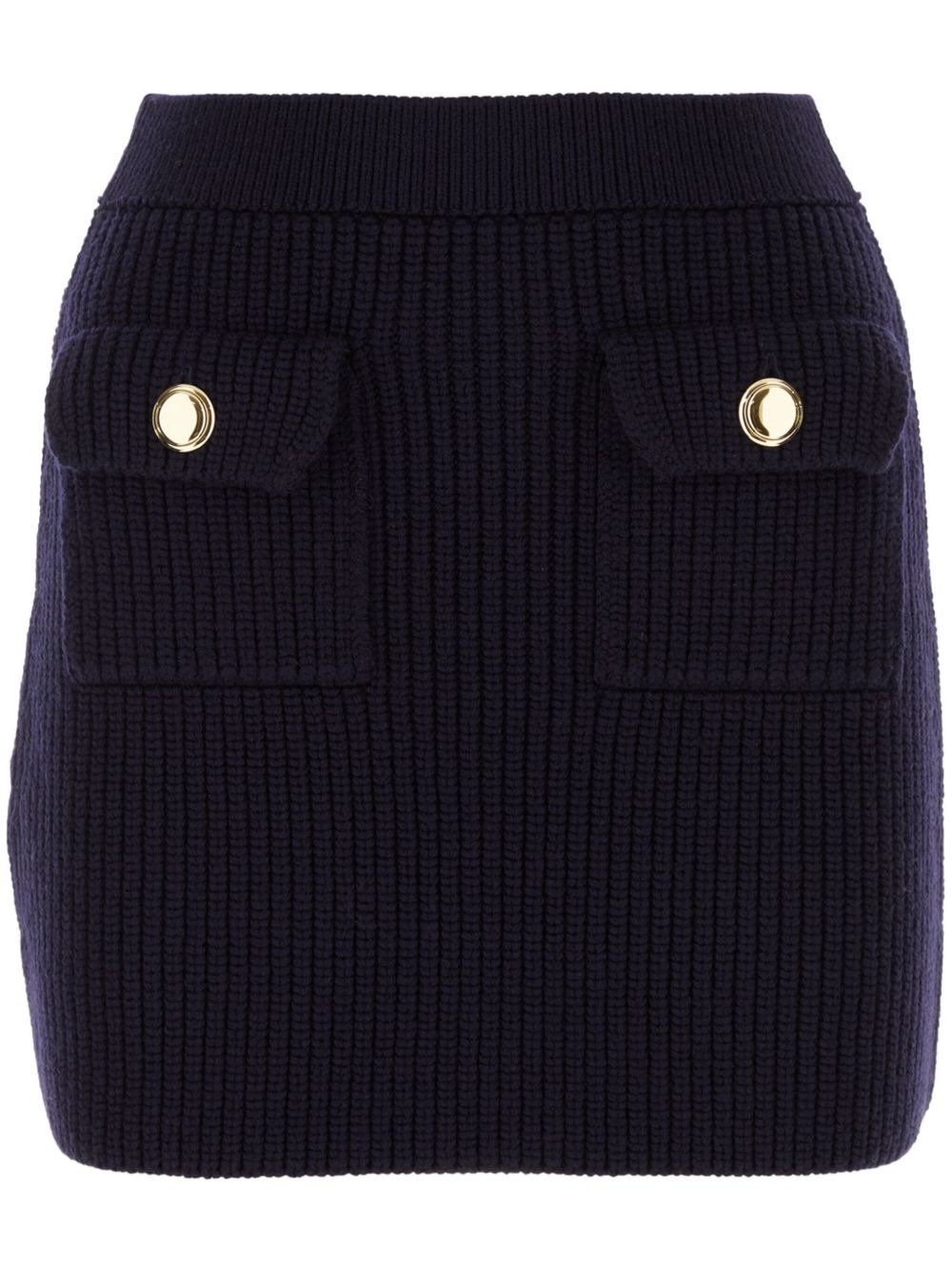 ribbed-knit wool miniskirt - 1