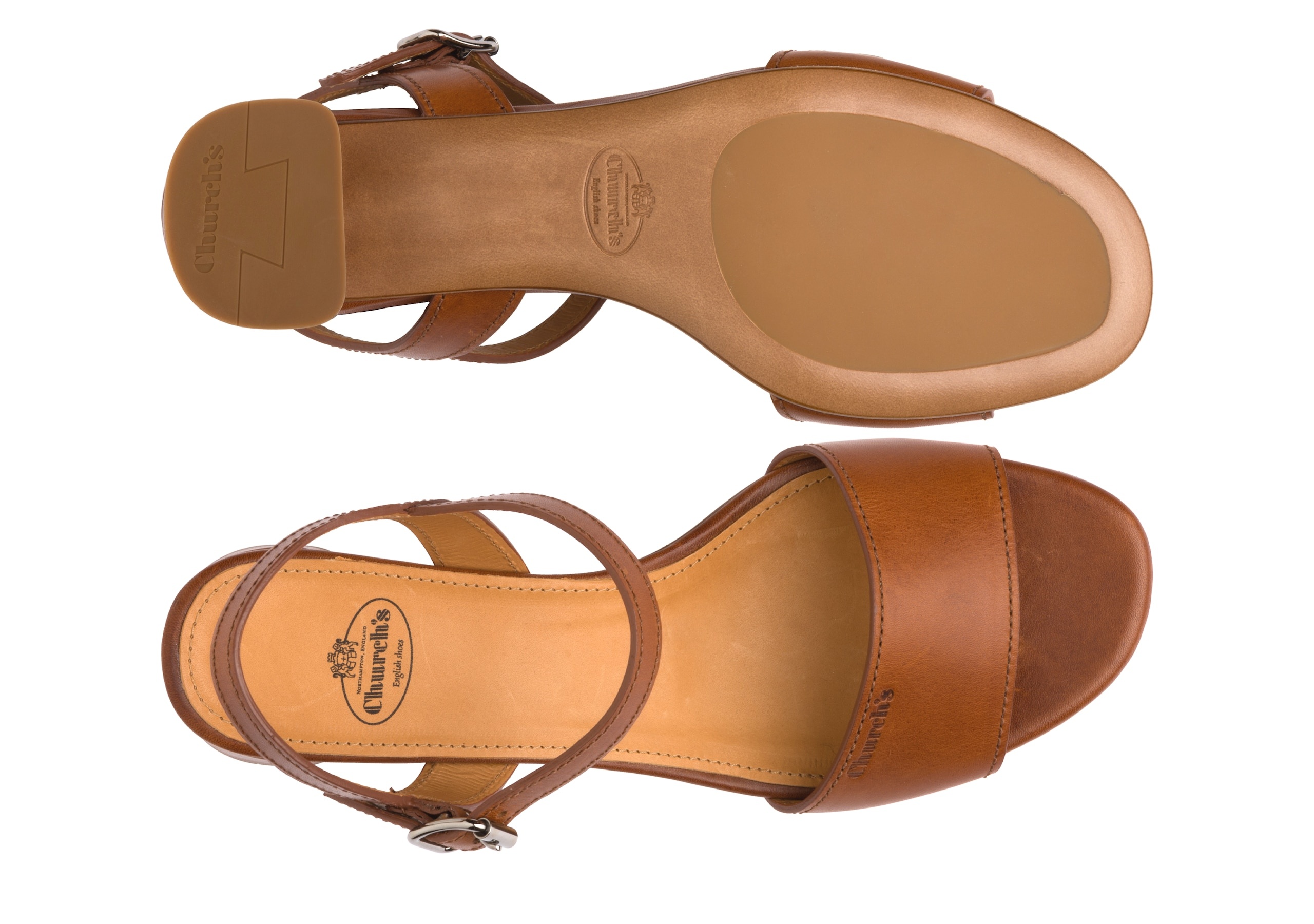 Debbie
Calf Leather Mid Heel Sandal Oak - 3