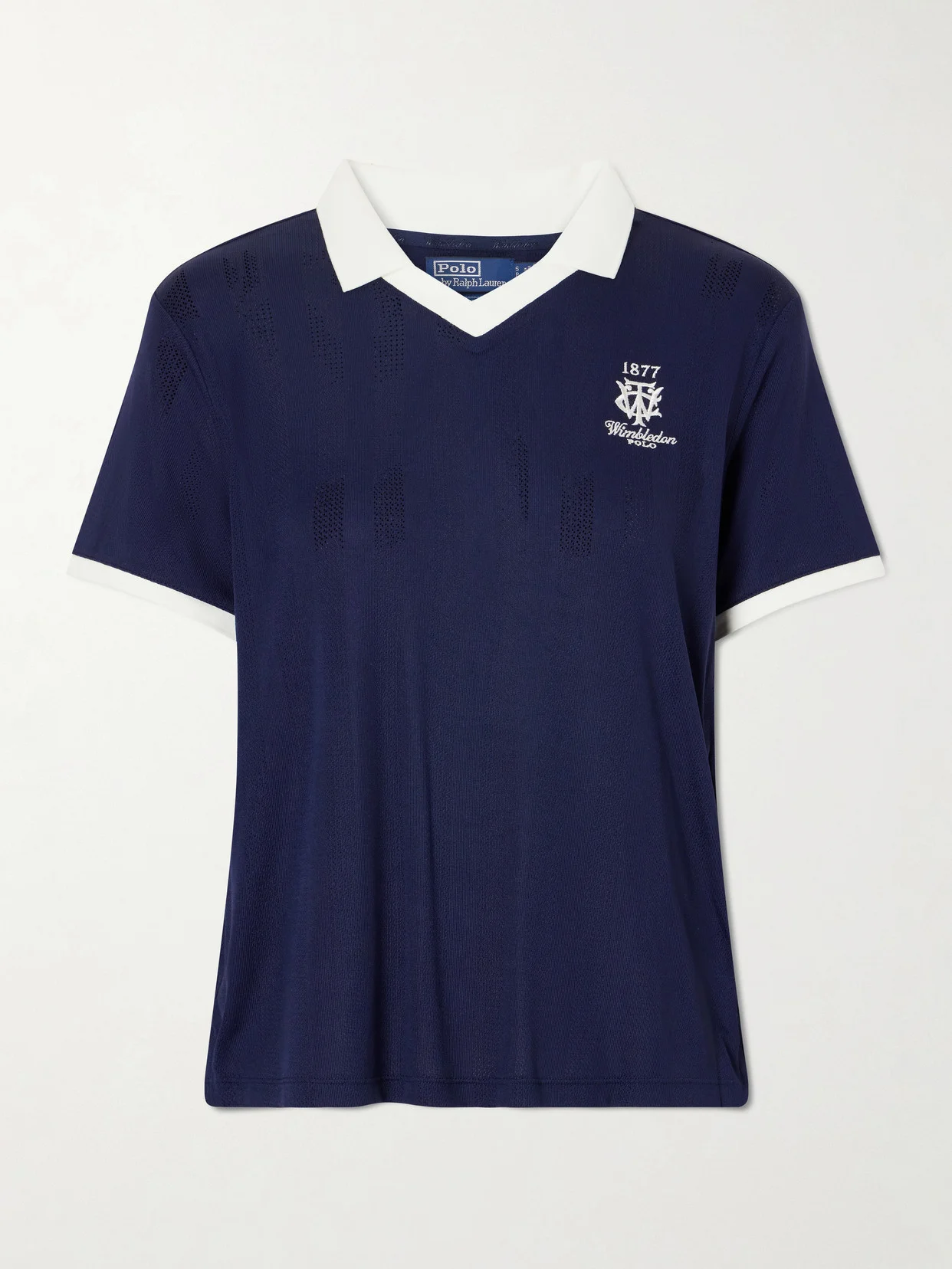 + Wimbledon Logo-embroidered Knit Polo Shirt - 1