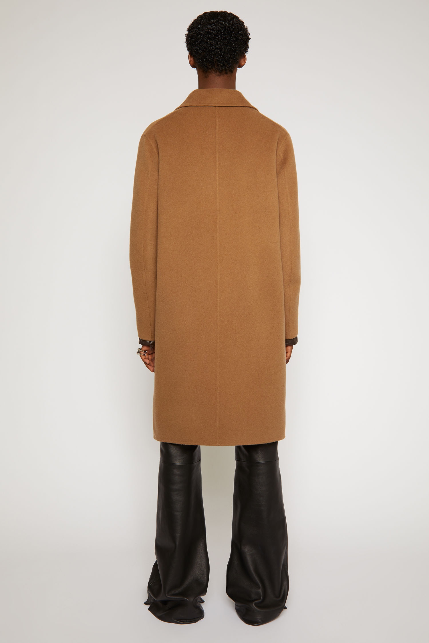 Double-faced wool coat light camel - 4