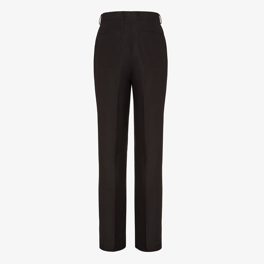 Black hemp fabric pants - 2