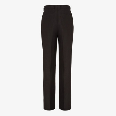 FENDI Black hemp fabric pants outlook