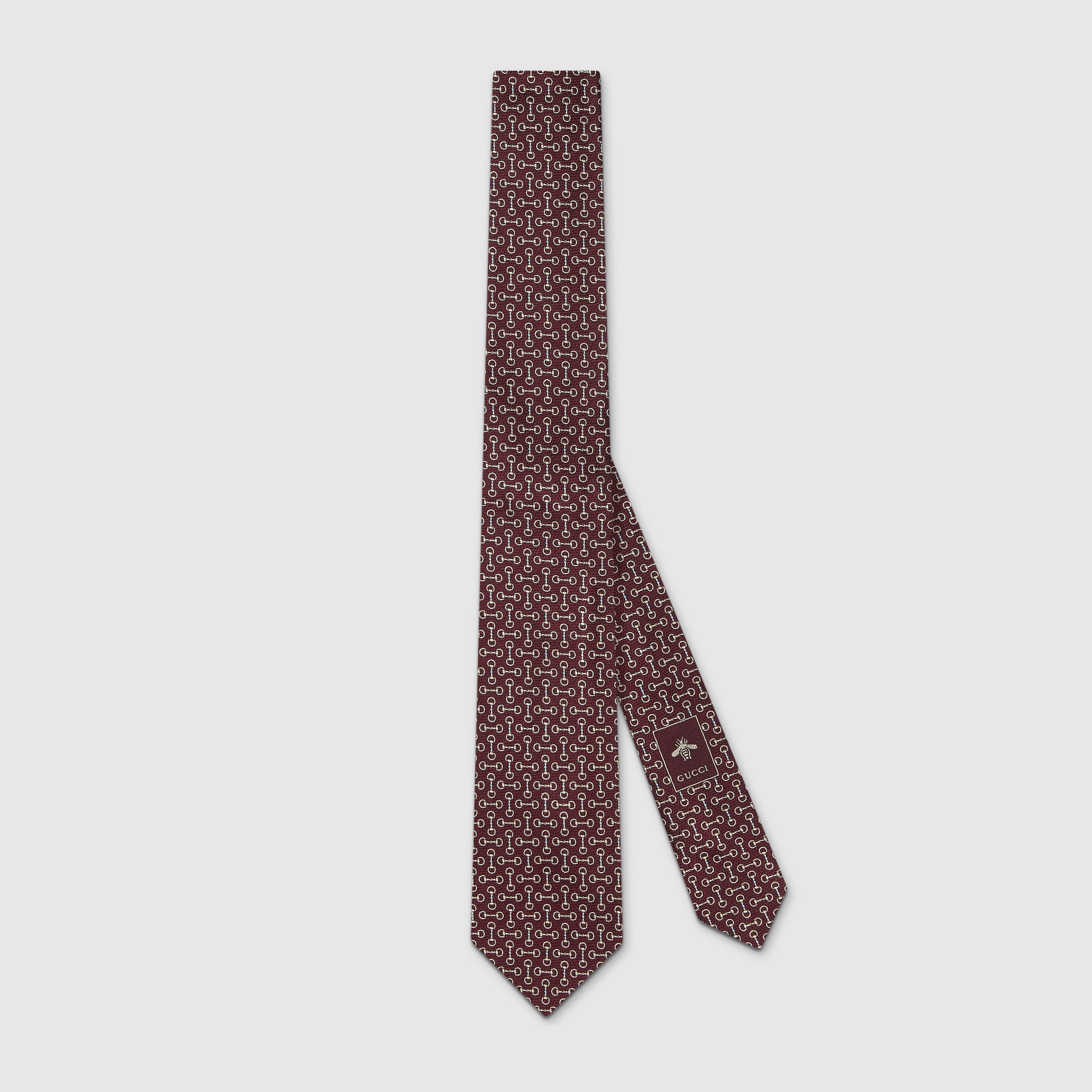 Horsebit silk jacquard tie - 1