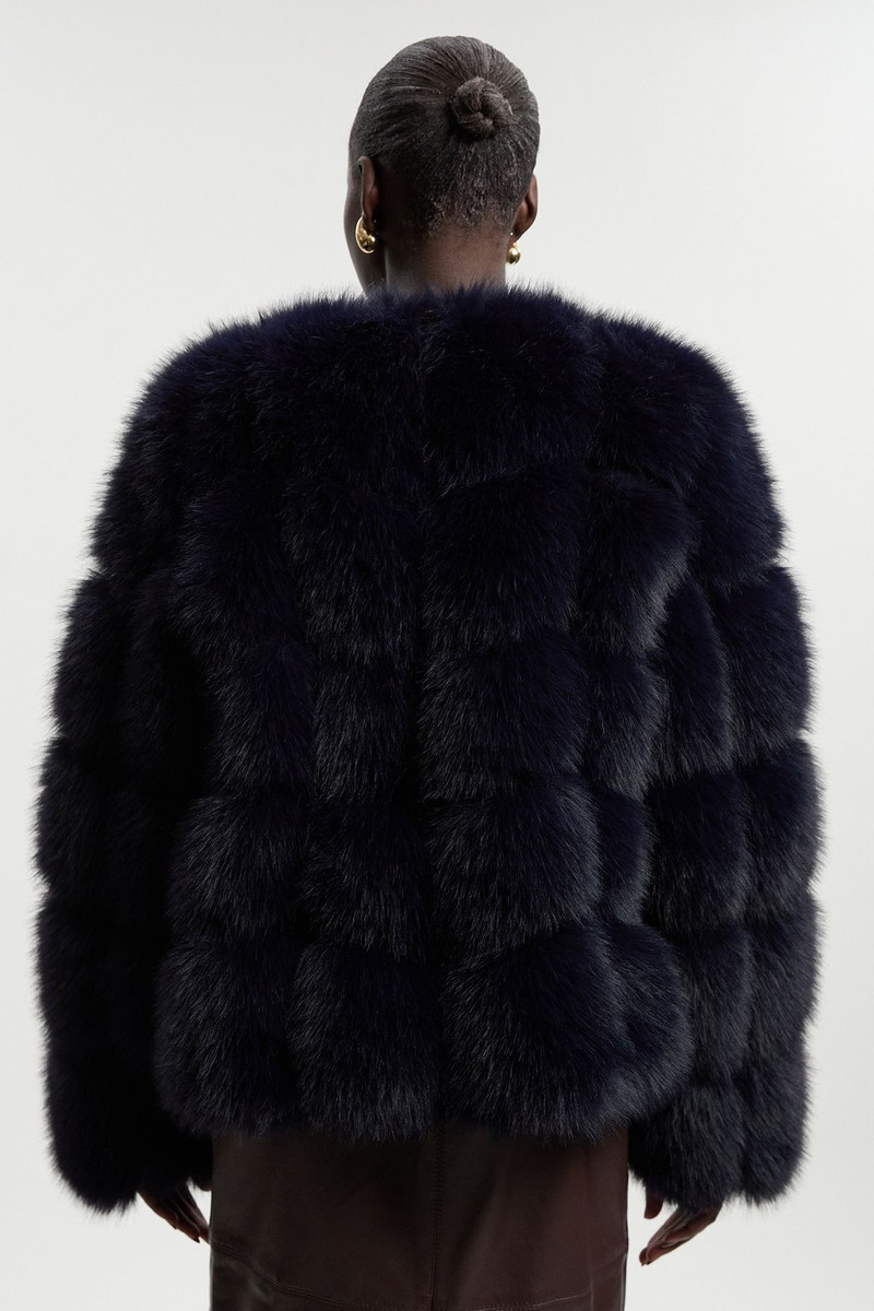 Faux Fur Panelled Long Sleeve Jacket 6