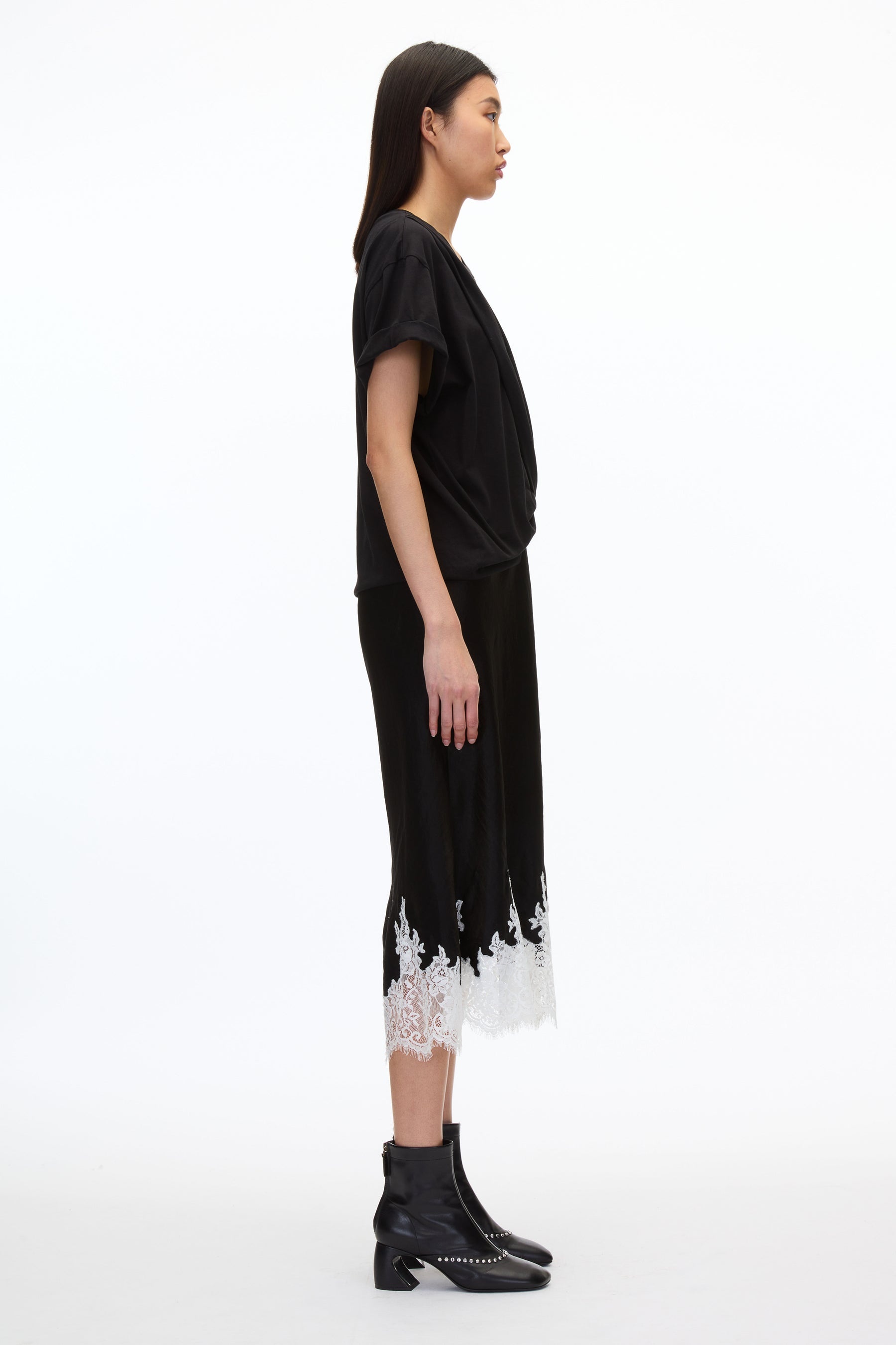 Draped T-Shirt Slip Combo Dress - 3