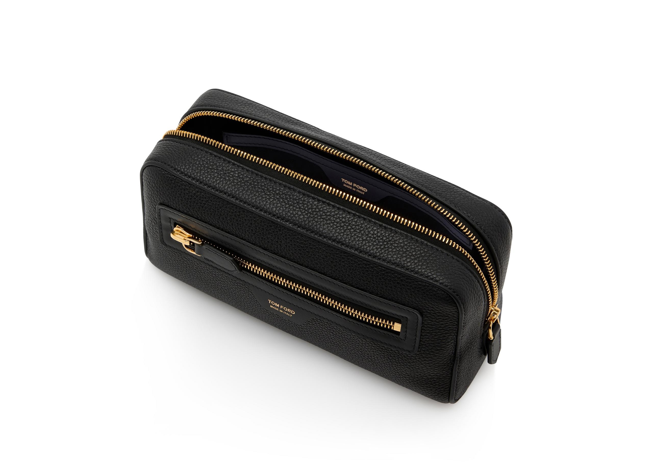 GRAIN LEATHER SMART TOILETRY BAG - 4