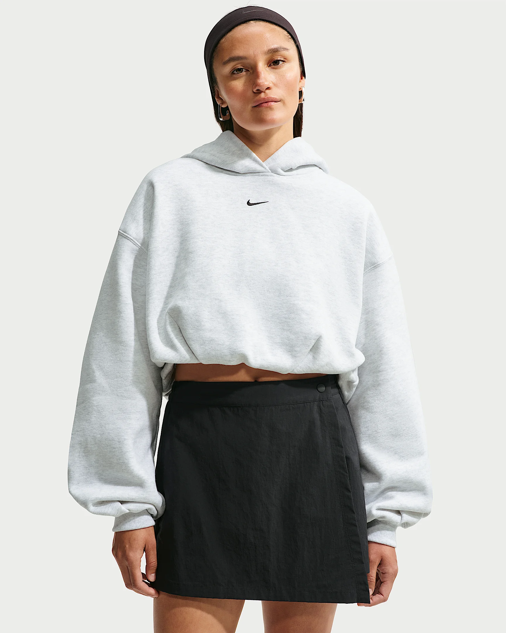 Nike Studio Fleece Medium Weight Women's Oversized Cropped Hoodie - 1