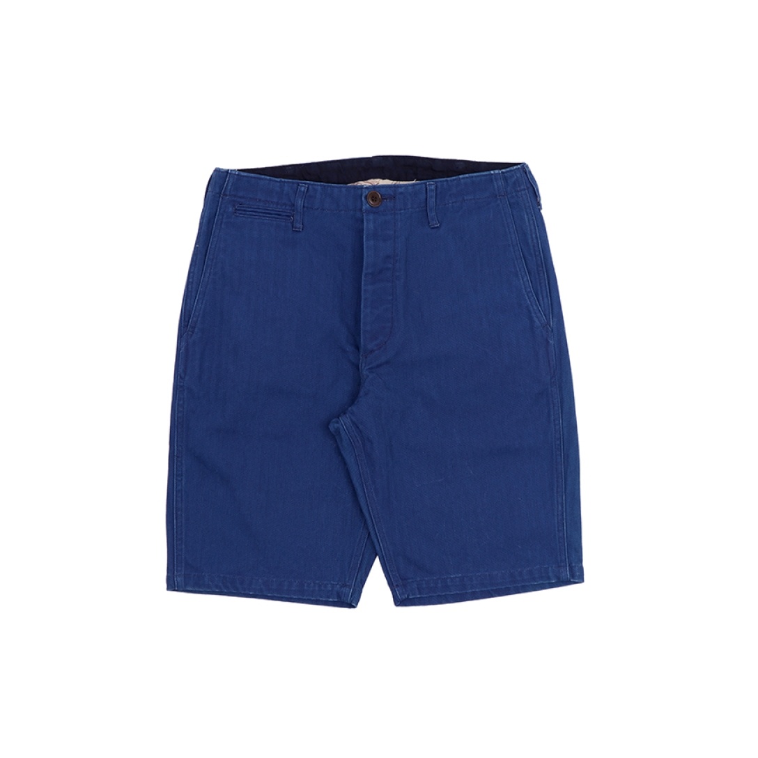 CHINO SHORTS (HERRINGBONE) INDIGO - 1