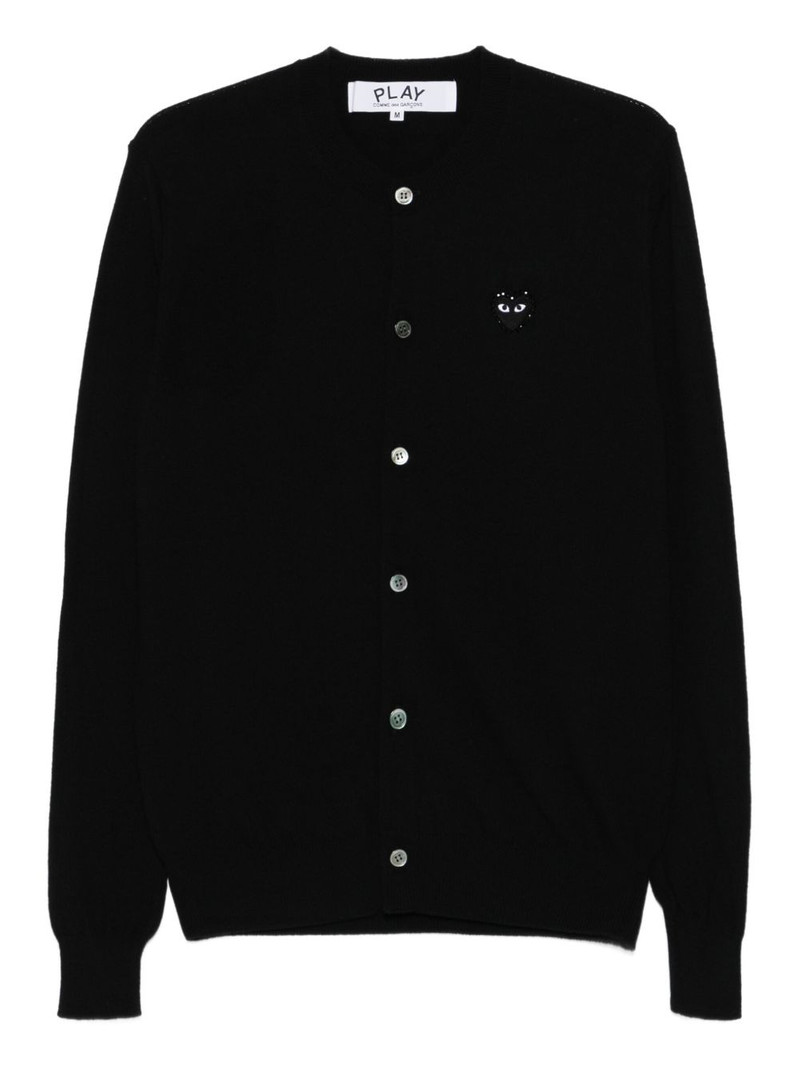 logo-patch cardigan 1