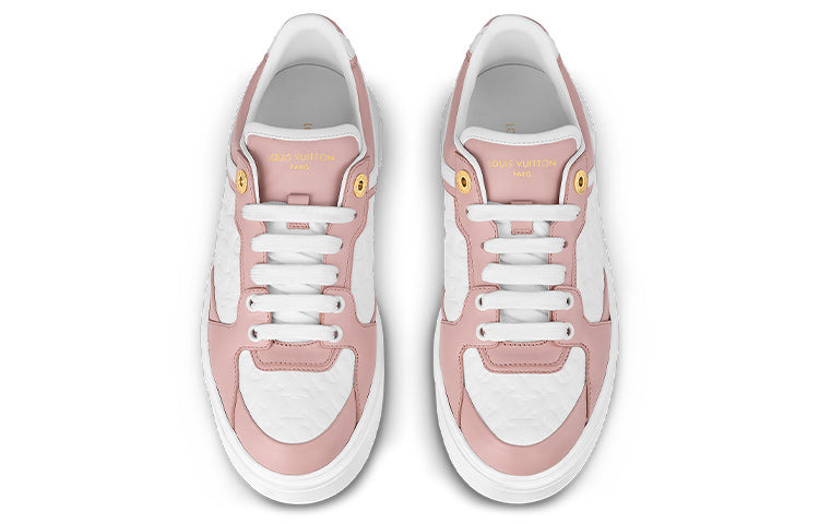 (WMNS) LOUIS VUITTON Time Out Sneakers 'White Mini Monogram Pink' 1ABURV - 3