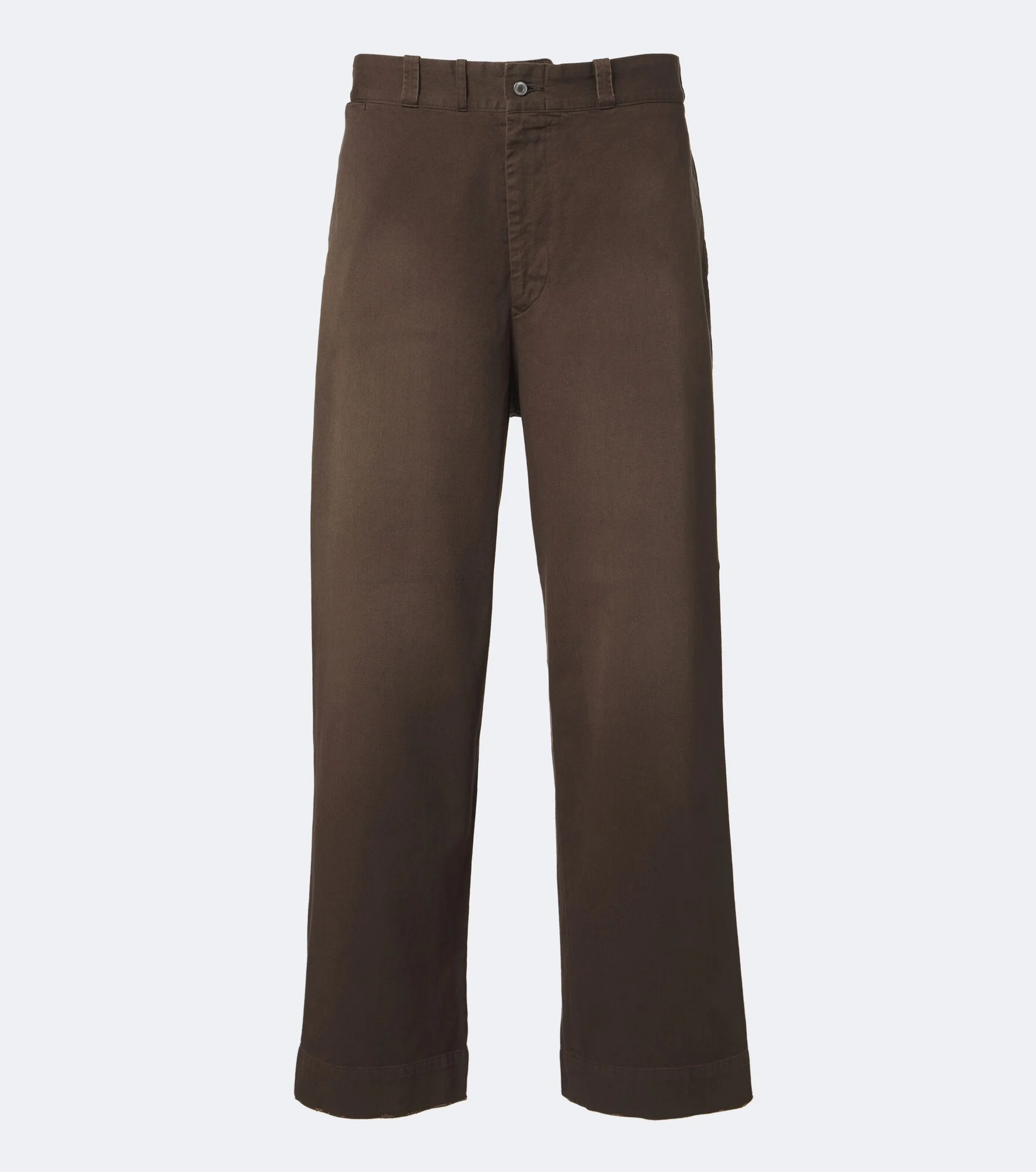 Cotton twill wide-leg pants - 1