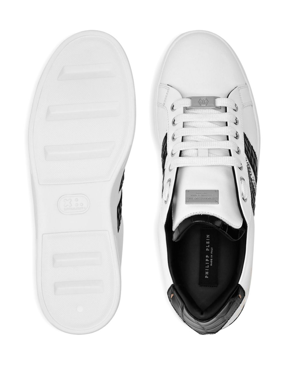 leather low-top sneakers - 3