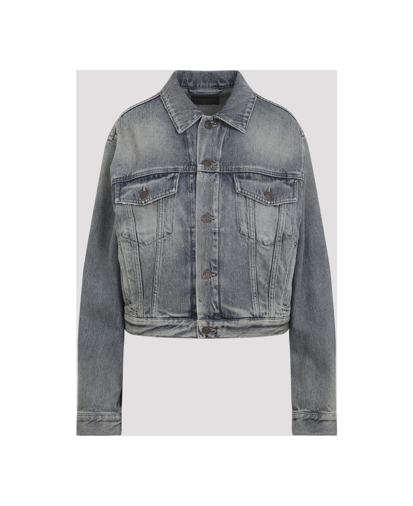 Rhinestone Logo Denim Jacket - 3