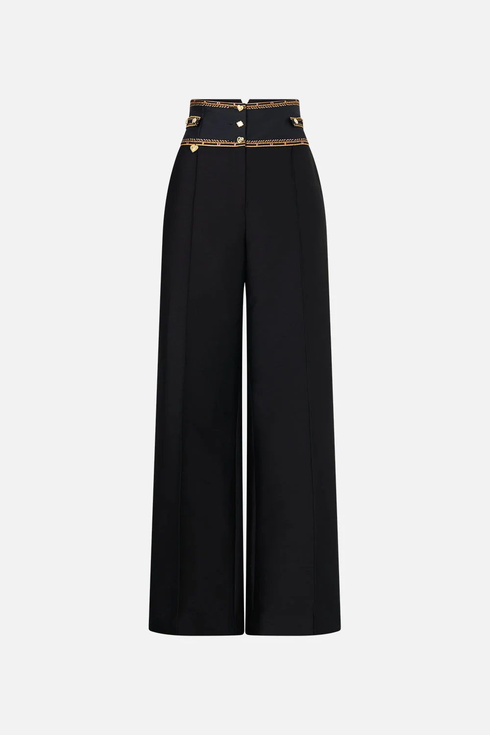TAILORED PANT WITH WAIST BUTTON DETAIL - 1