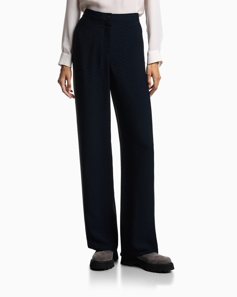 EMPORIO ARMANI ICON TROUSERS IN FLUID ARMURE FABRIC outlook