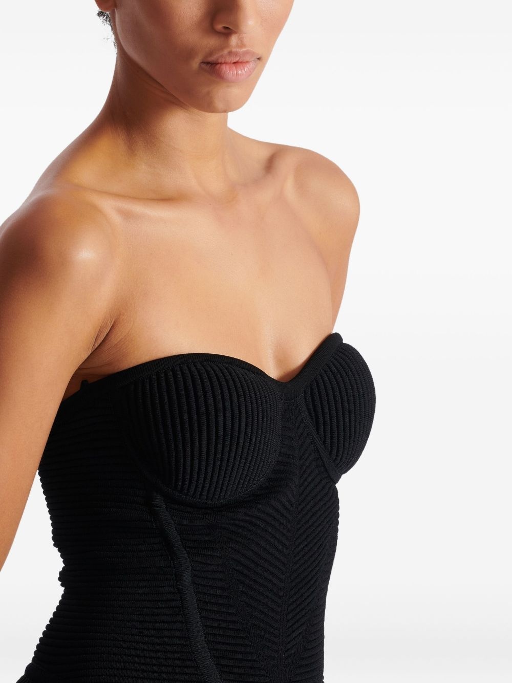 strapless midi dress - 7