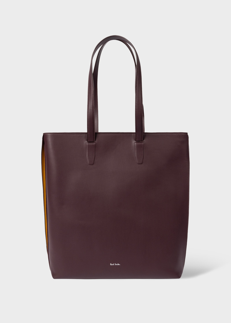 Burgundy Calf Leather Tote Bag 1