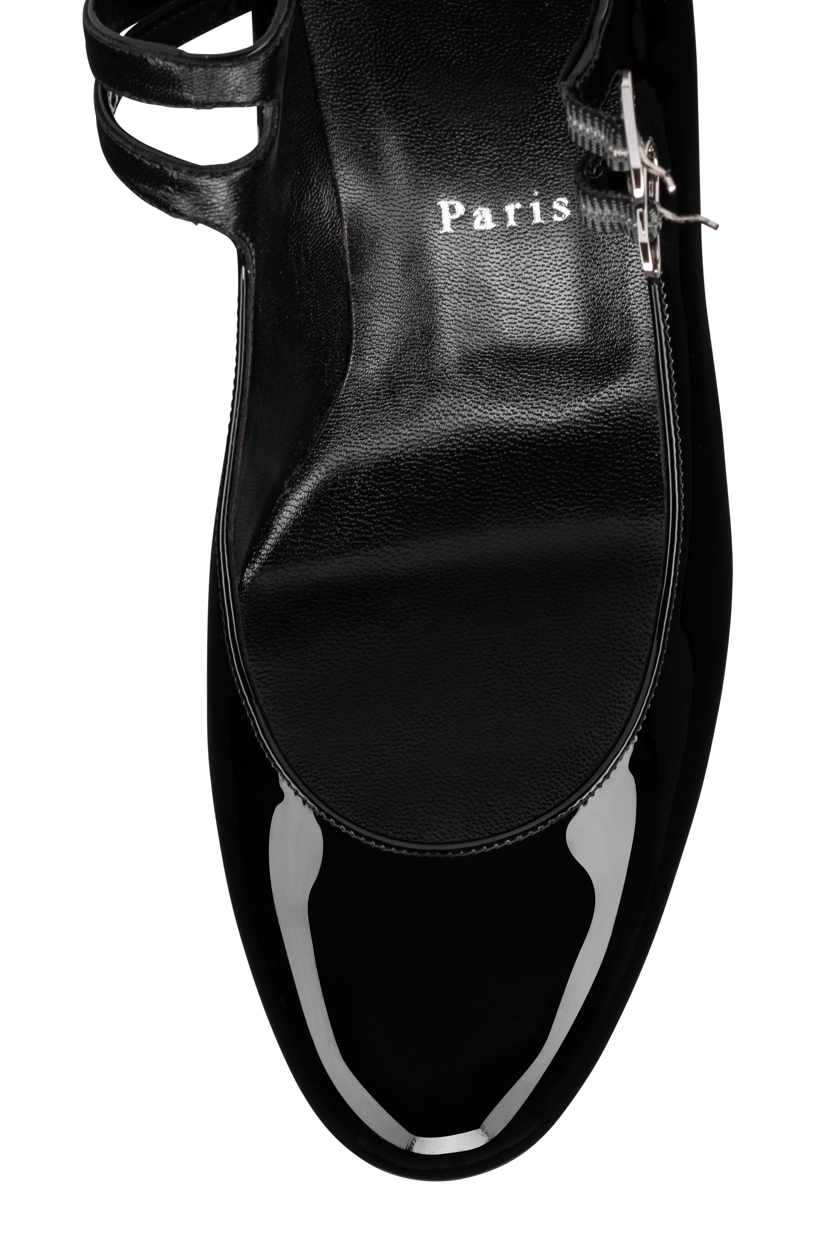 Christian Louboutin Miss Jane Pump in B439 Black/lin Black at Nordstrom - 8