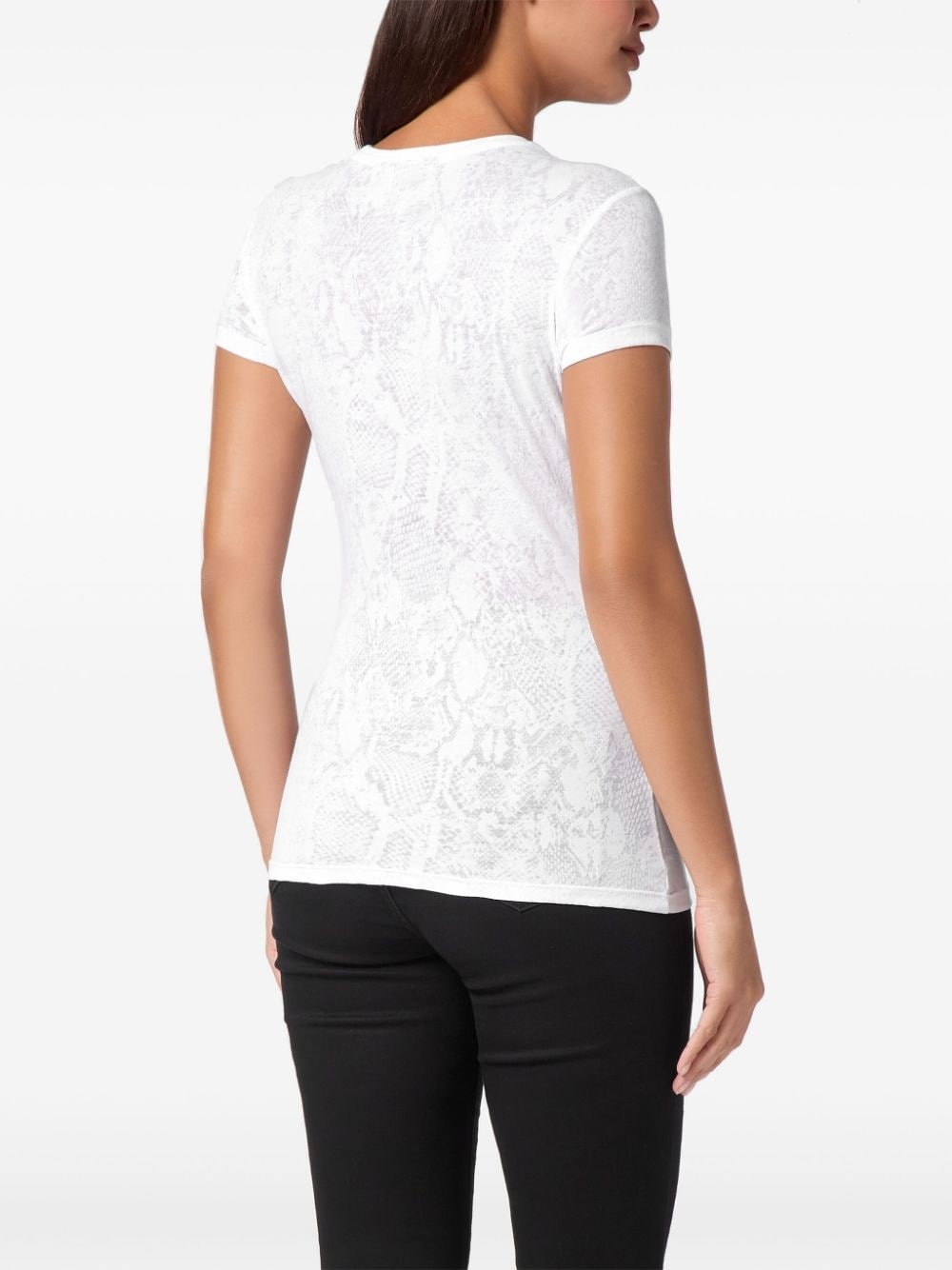 snakeskin-print T-shirt - 2