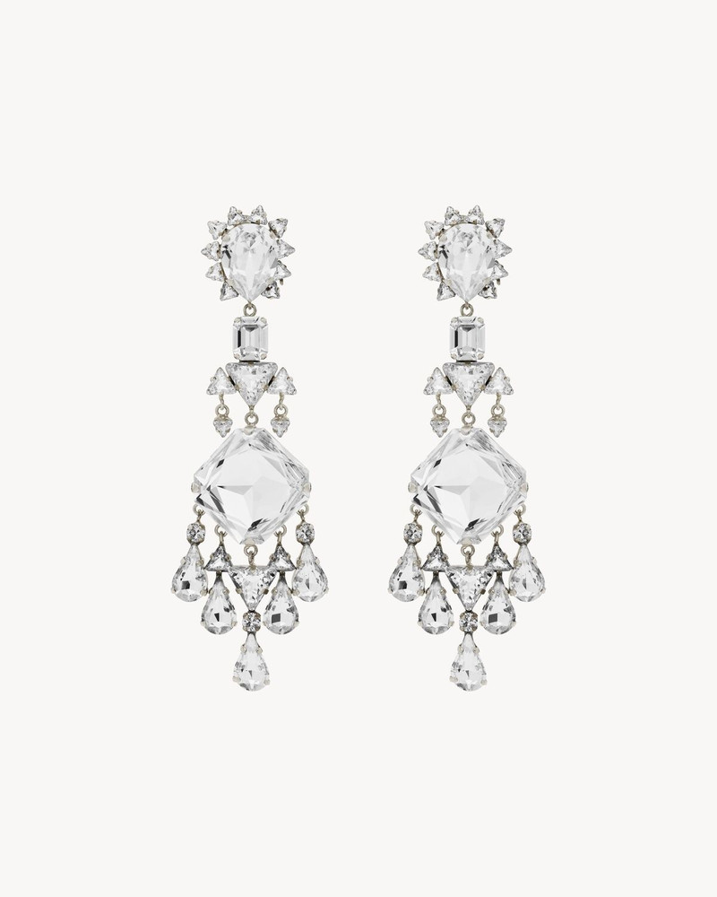 CRYSTAL DROP EARRINGS IN METAL 1