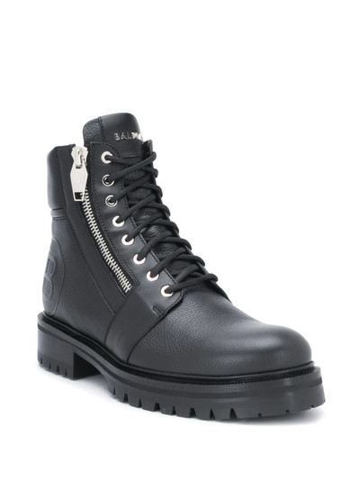 Balmain embossed logo combat boots outlook