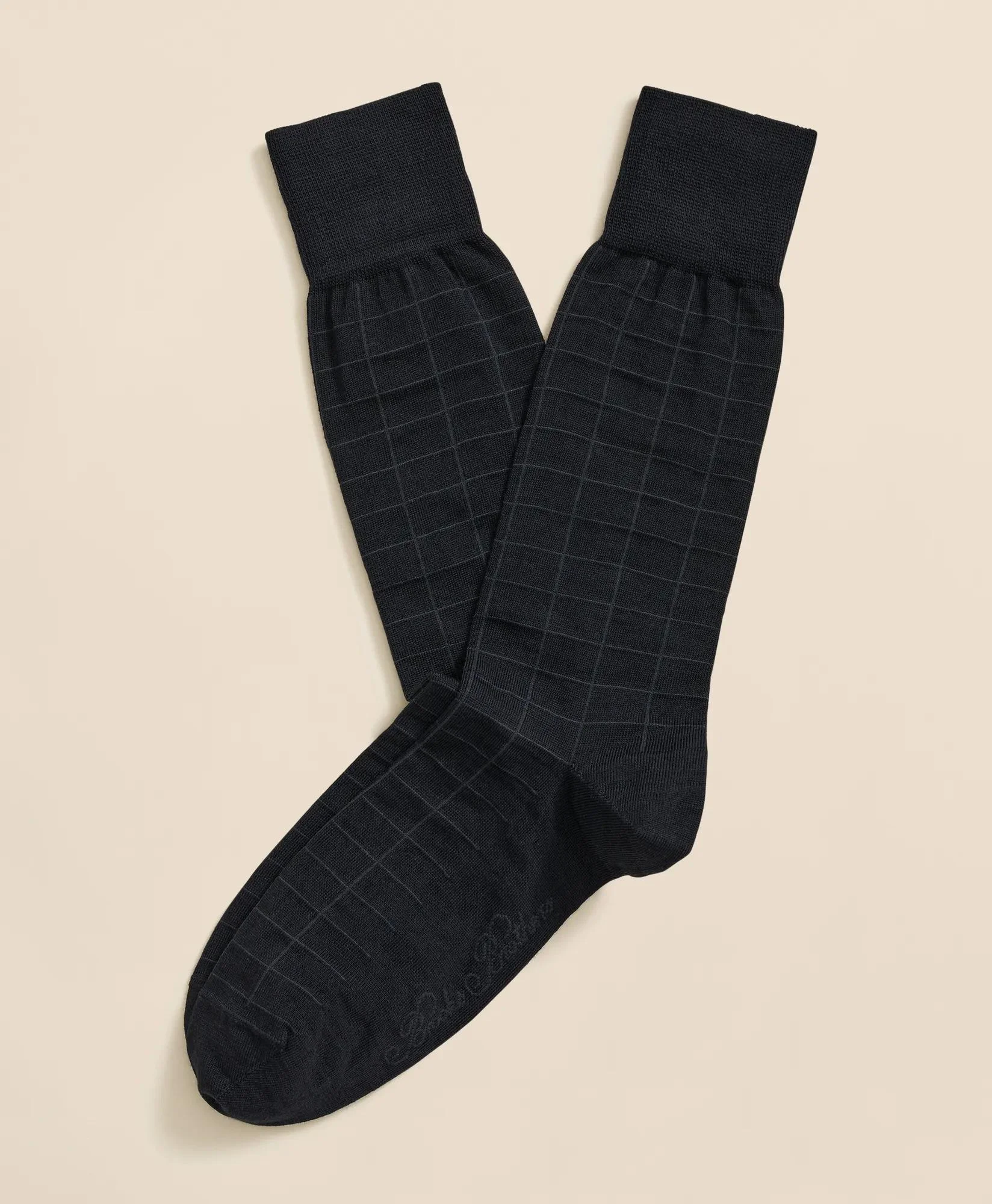 Wool-Blend Windowpane Socks - 1