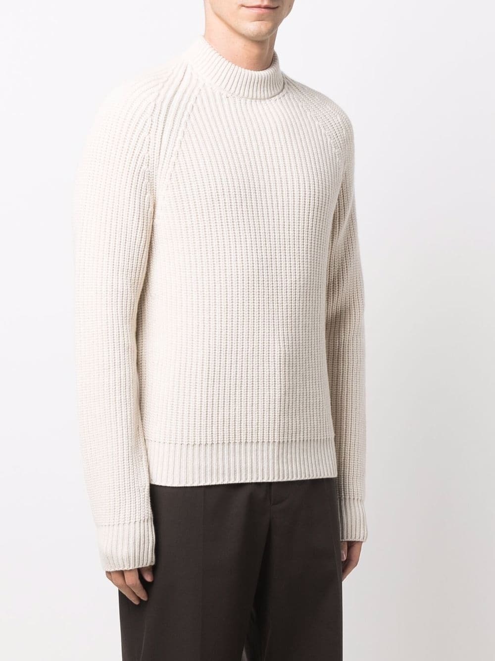 ribbed knit cashmere jumper - 3