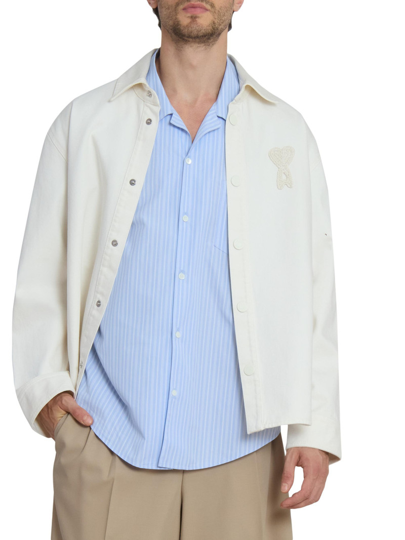 Men's Ami De Coeur Cotton Overshirt - Blanc Creme 3
