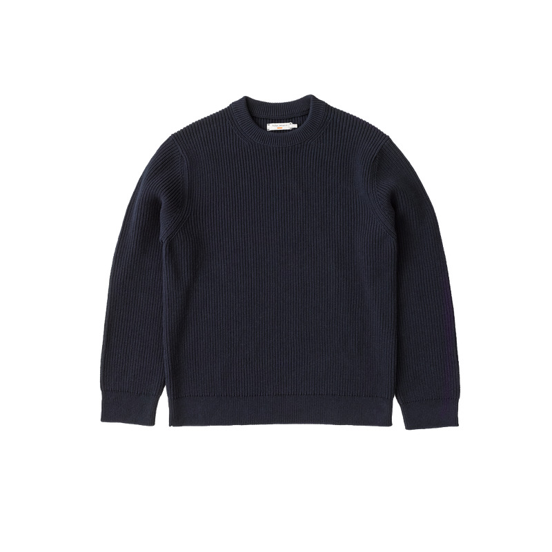 August Rib Cotton Sweater Navy - 7