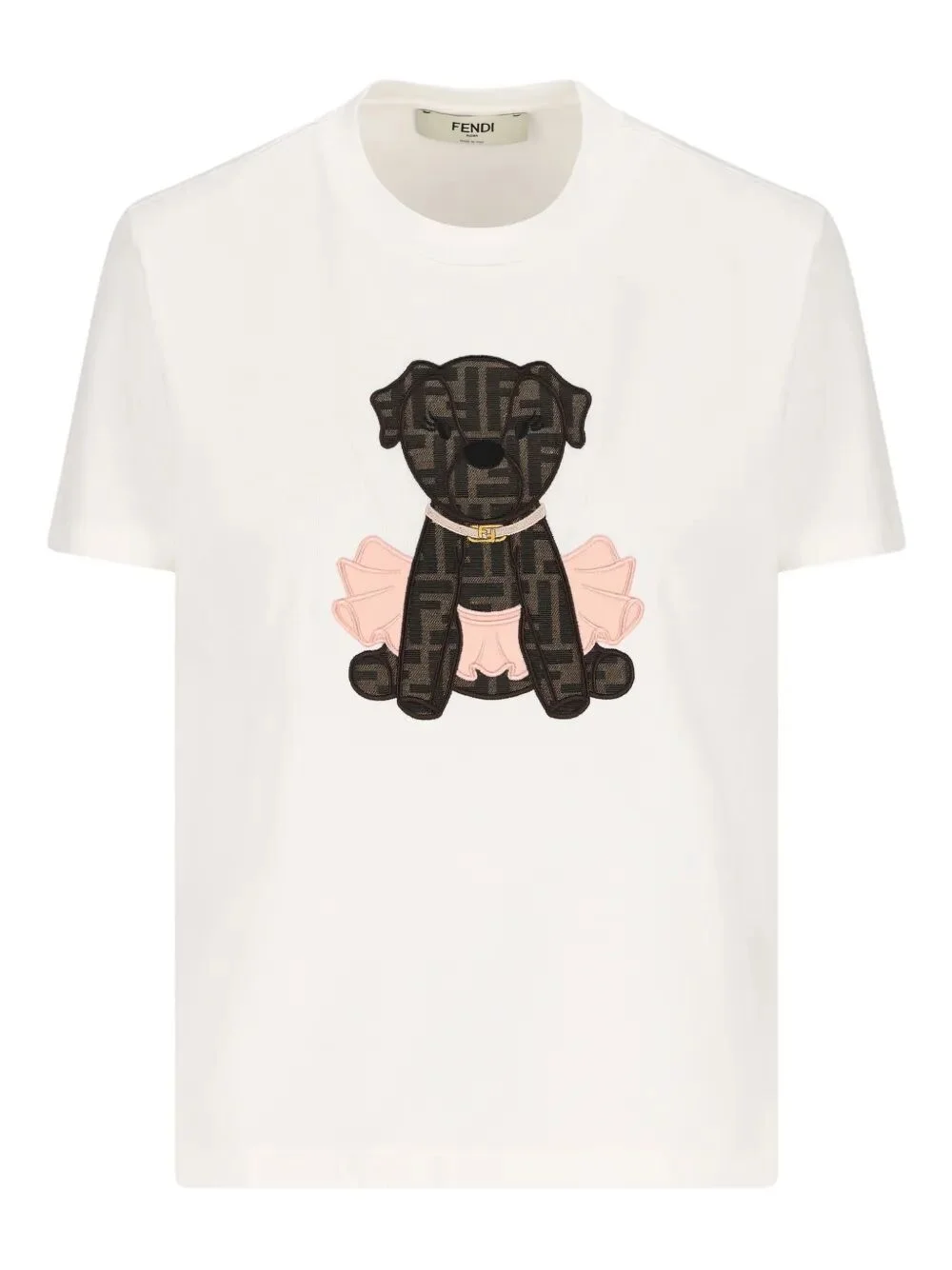 Fendi Itina Cotton T-Shirt With Charm - 1