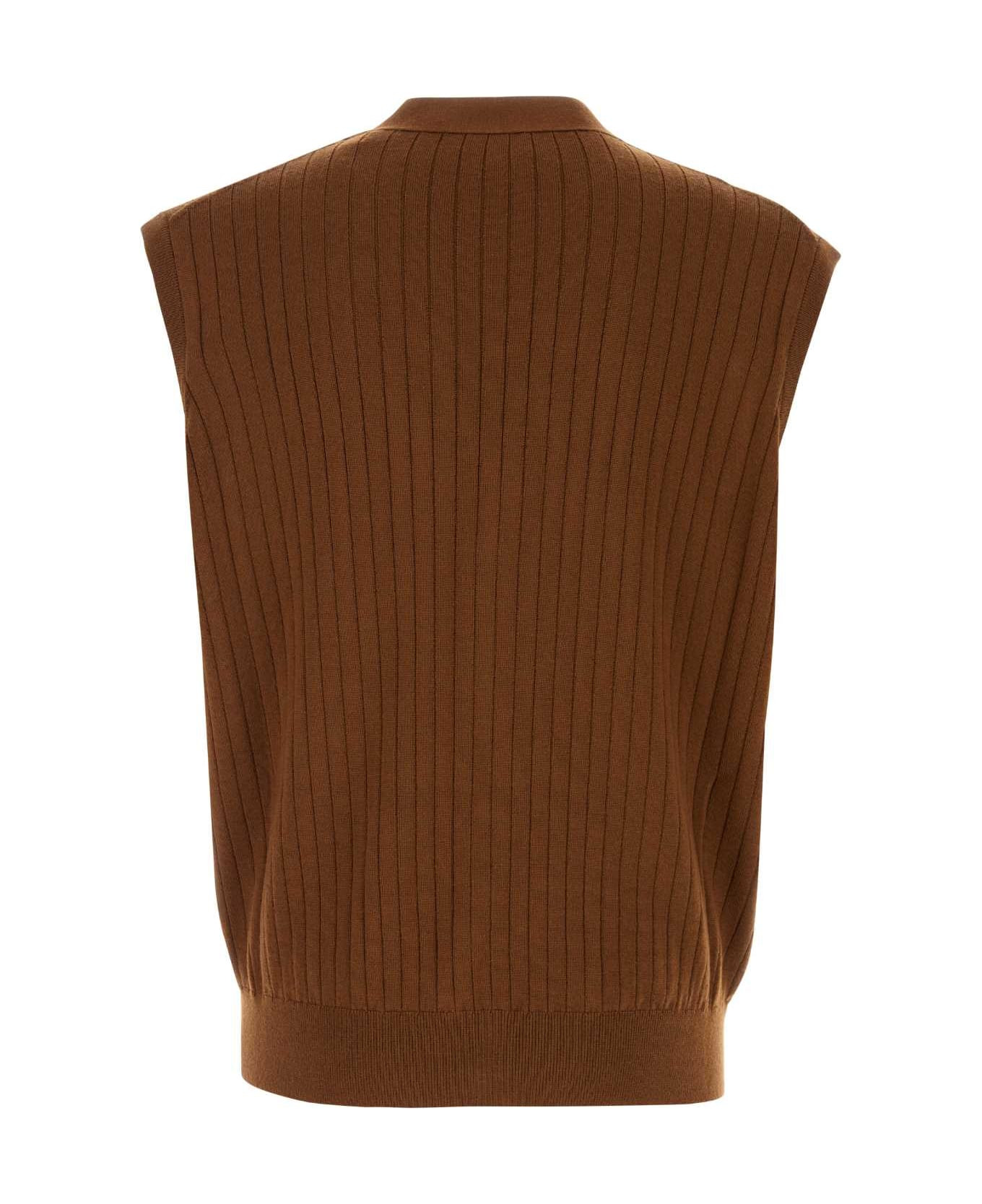 Brown Wool Vest - 2