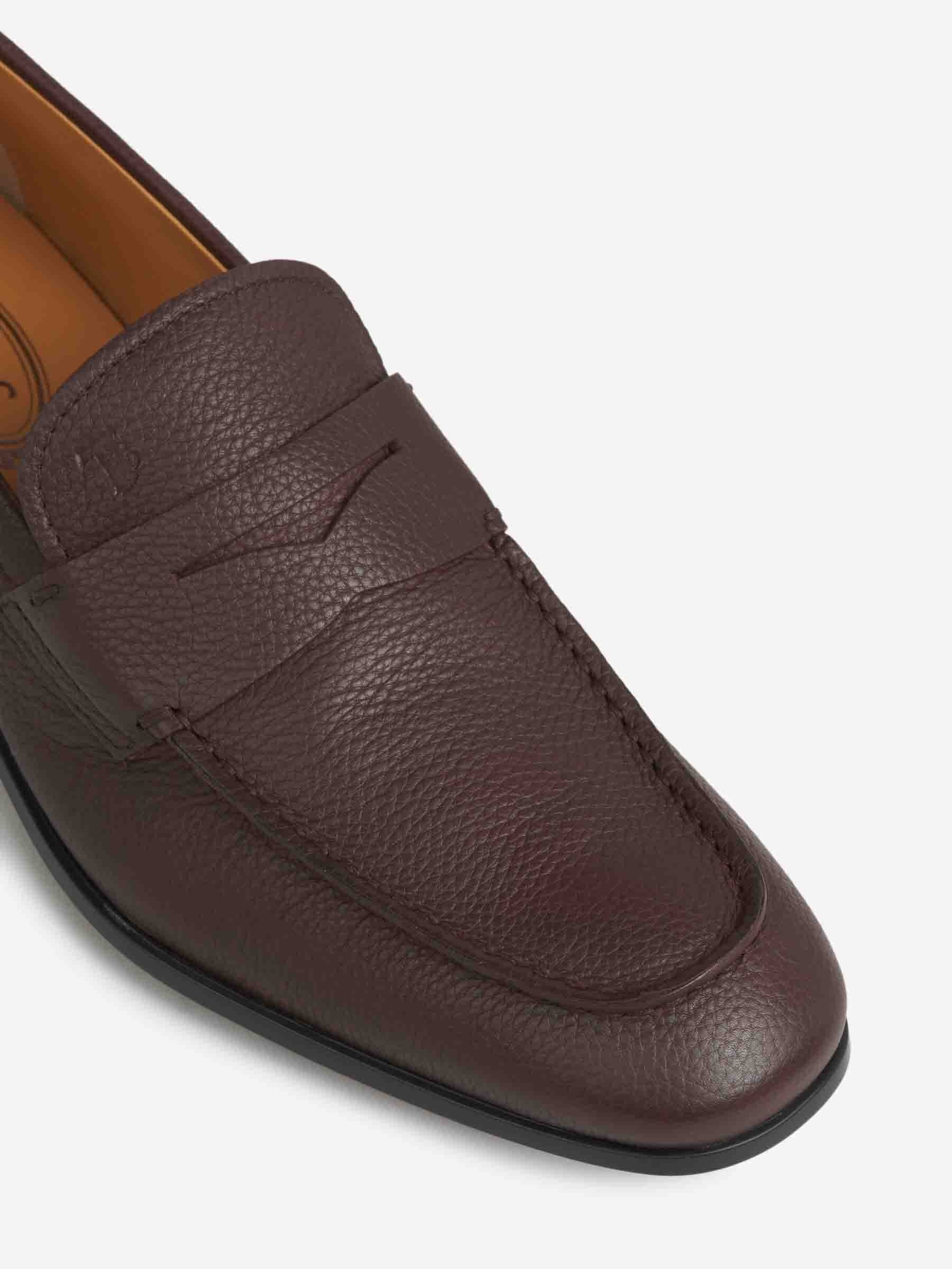 GRAINED LEATHER MOCCASINS - 5