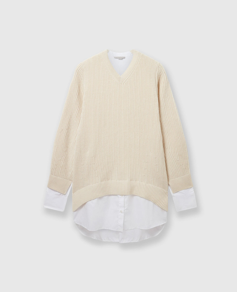 Hybrid Shirting V-Neck Sweater 1