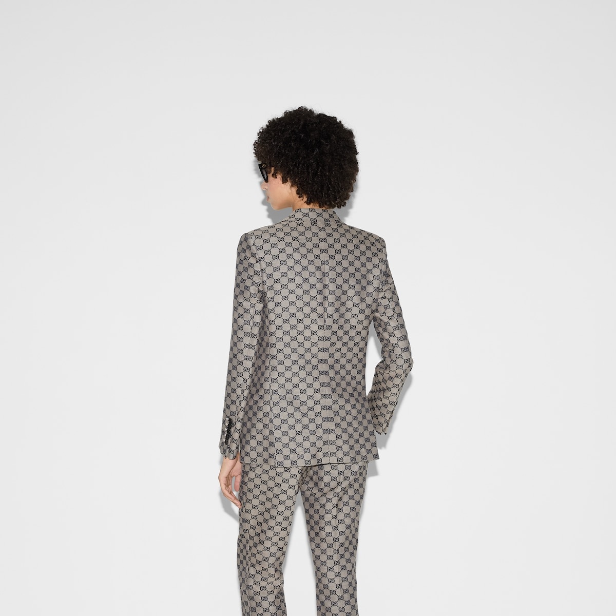 GG linen blend canvas jacket - 4