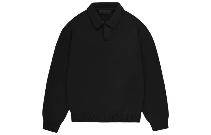 Fear of God Essentials FW23 Knit Polo Shirt 'Jet Black' 192BT232180F - 2