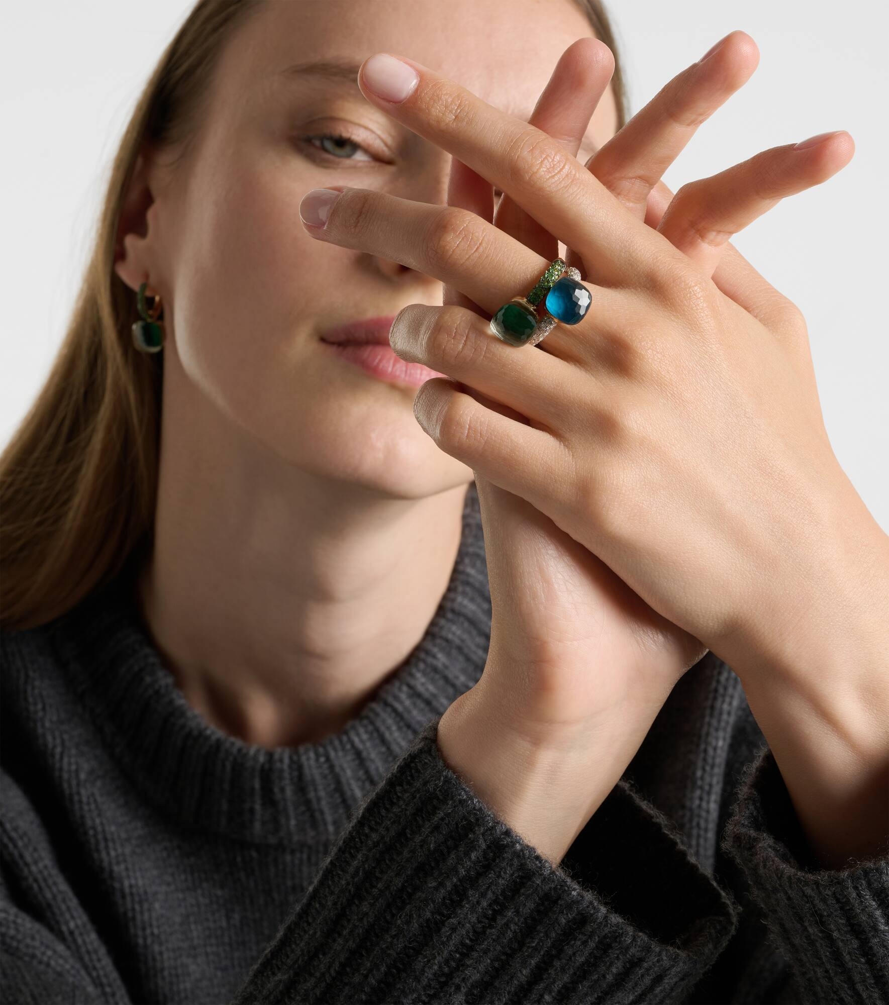 Nudo 18kt gold ring with London blue topaz and diamonds - 3