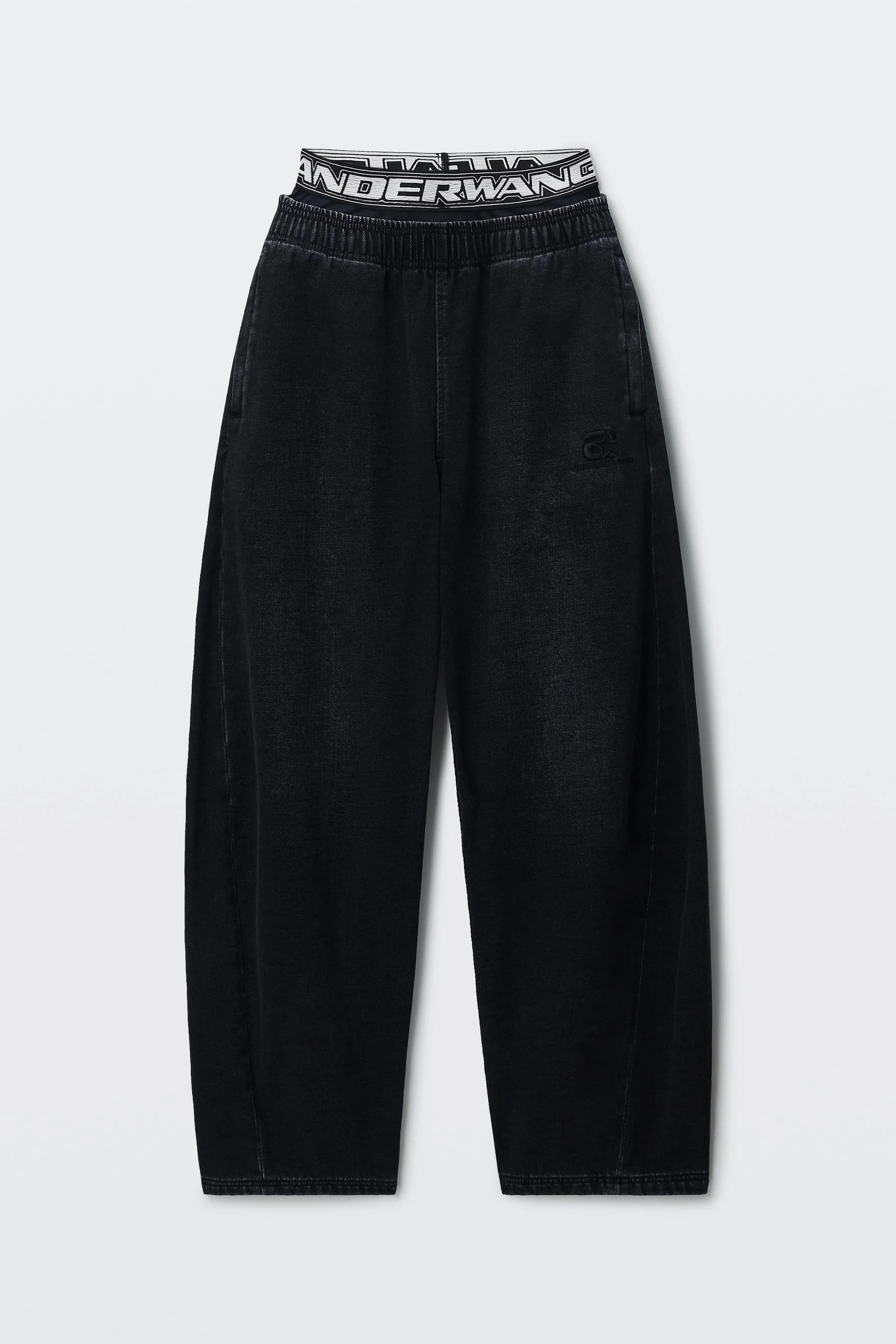 LOGO ELASTIC BRUSHED DENIM SWEATPANT - 1