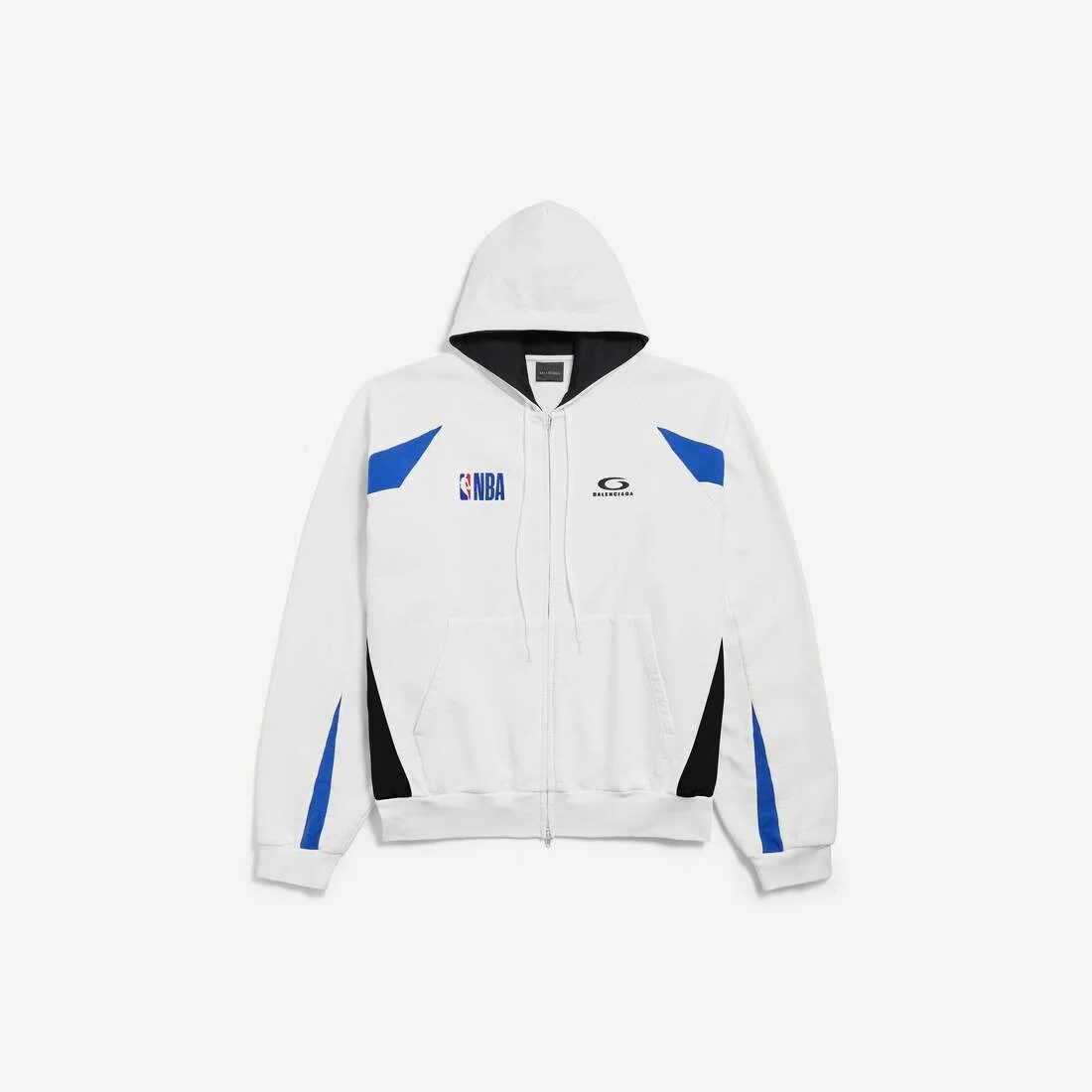 Men's Balenciaga | Nba Collaboration Oversized Zip-up Hoodie in White/multicolor - 1