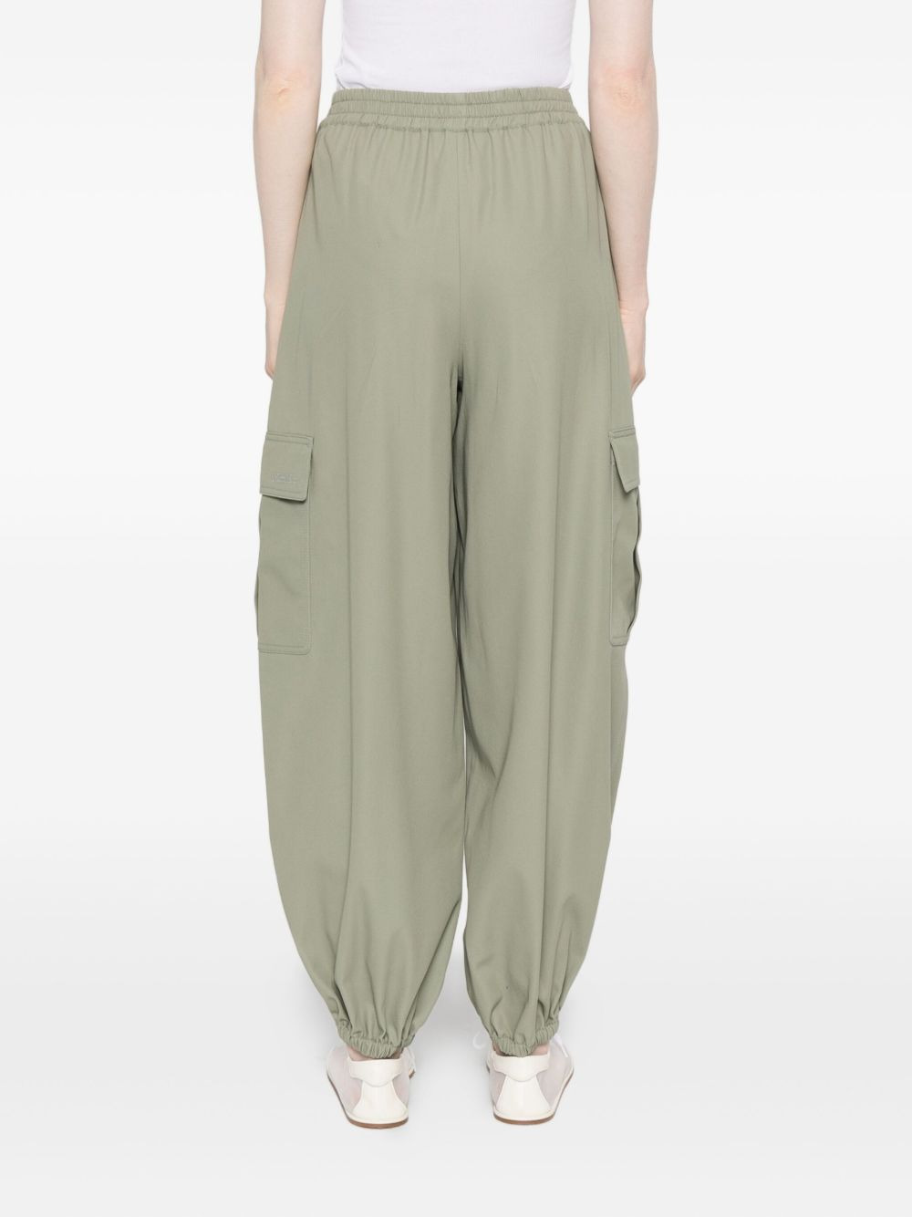 elasticated-hem loose trousers - 4