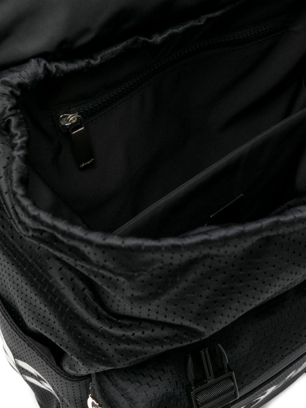 logo-print mesh backpack - 10