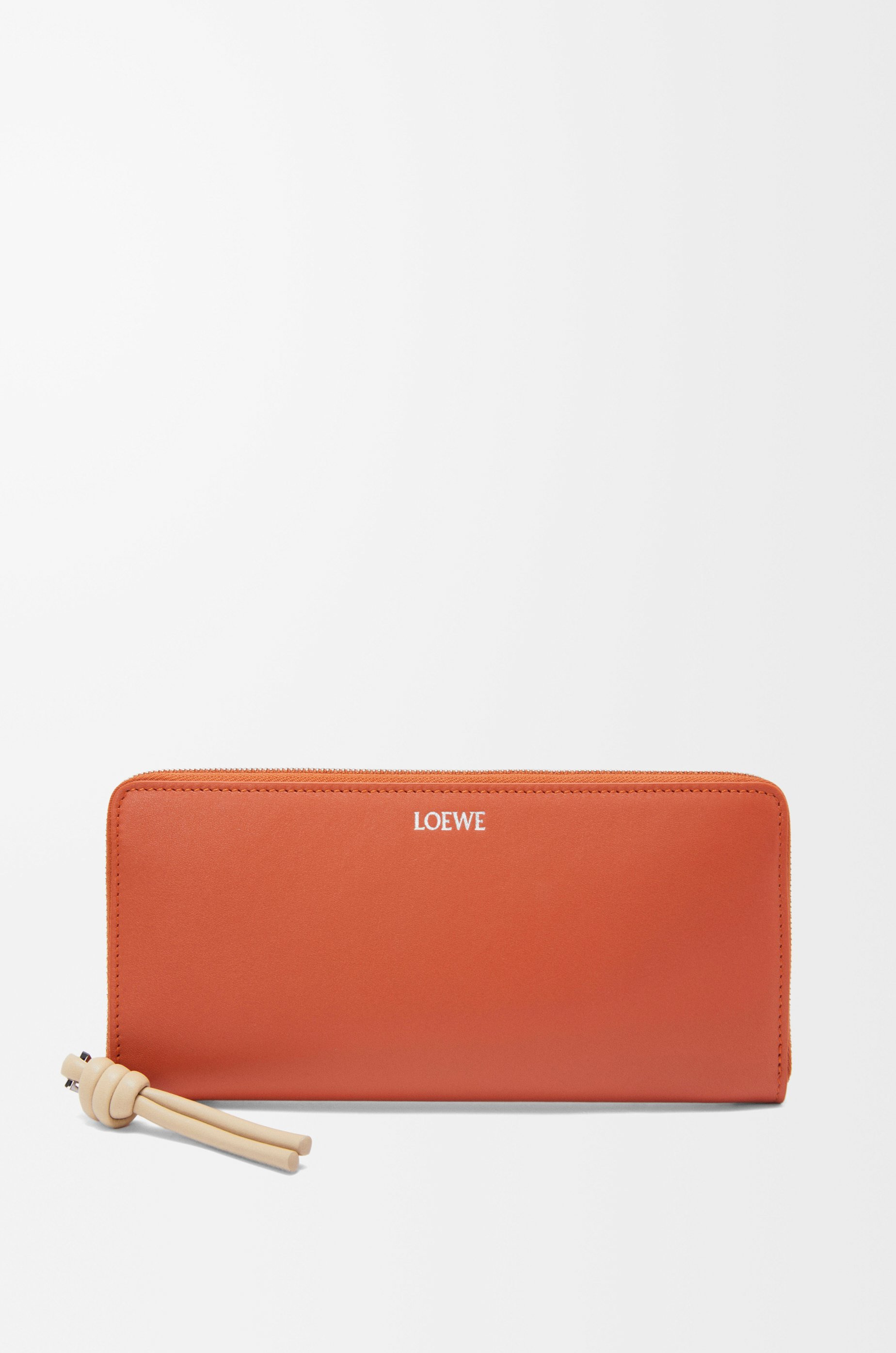 Knot zip around wallet in shiny nappa calfskin - 1