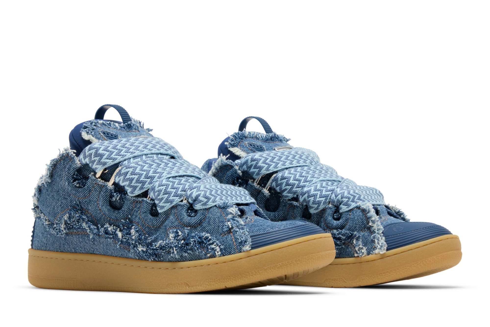 Lanvin Curb Sneakers 'Frayed Denim' - 8