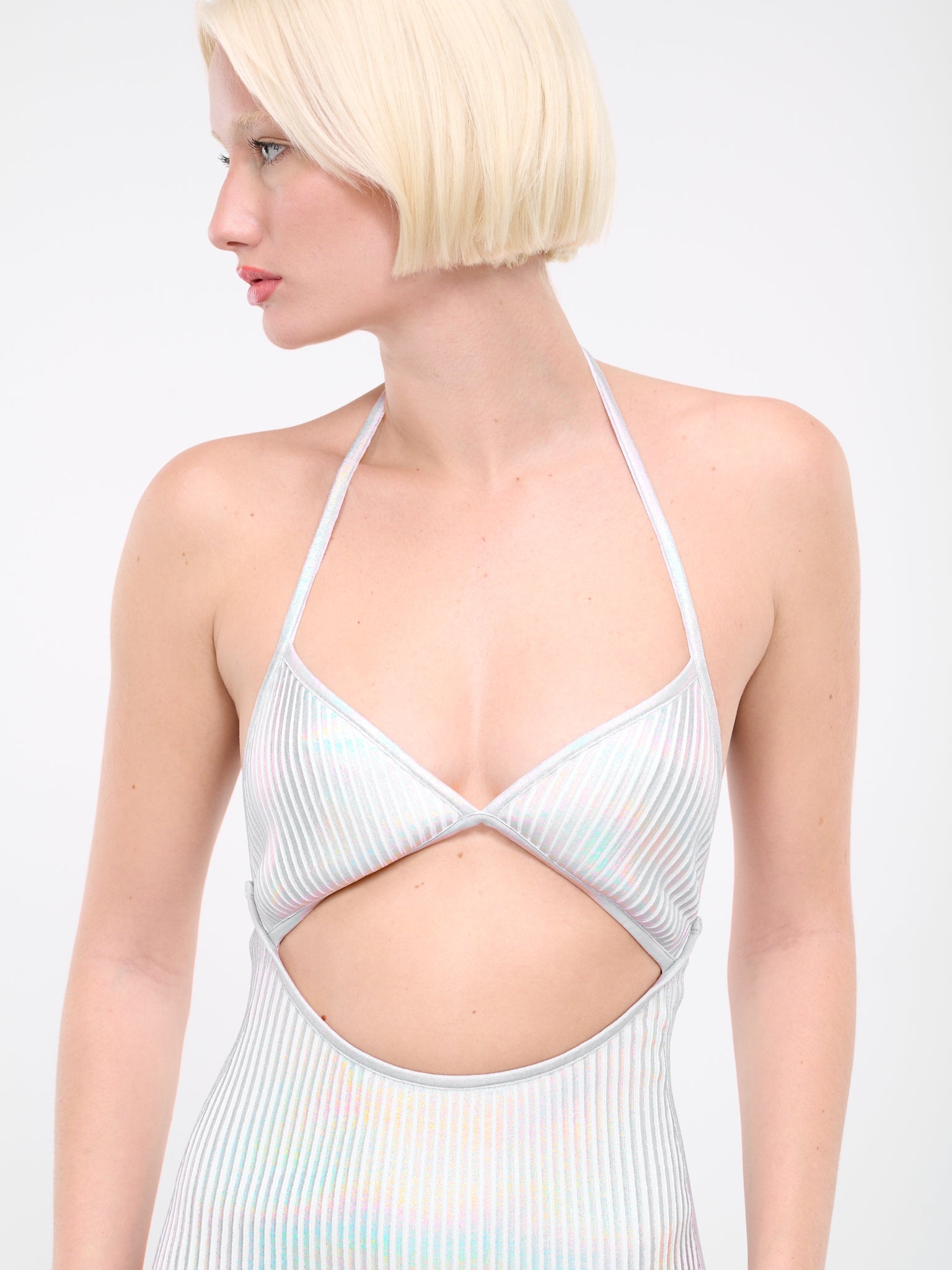 Bra Detail Cut-Out Knit Dress - 5