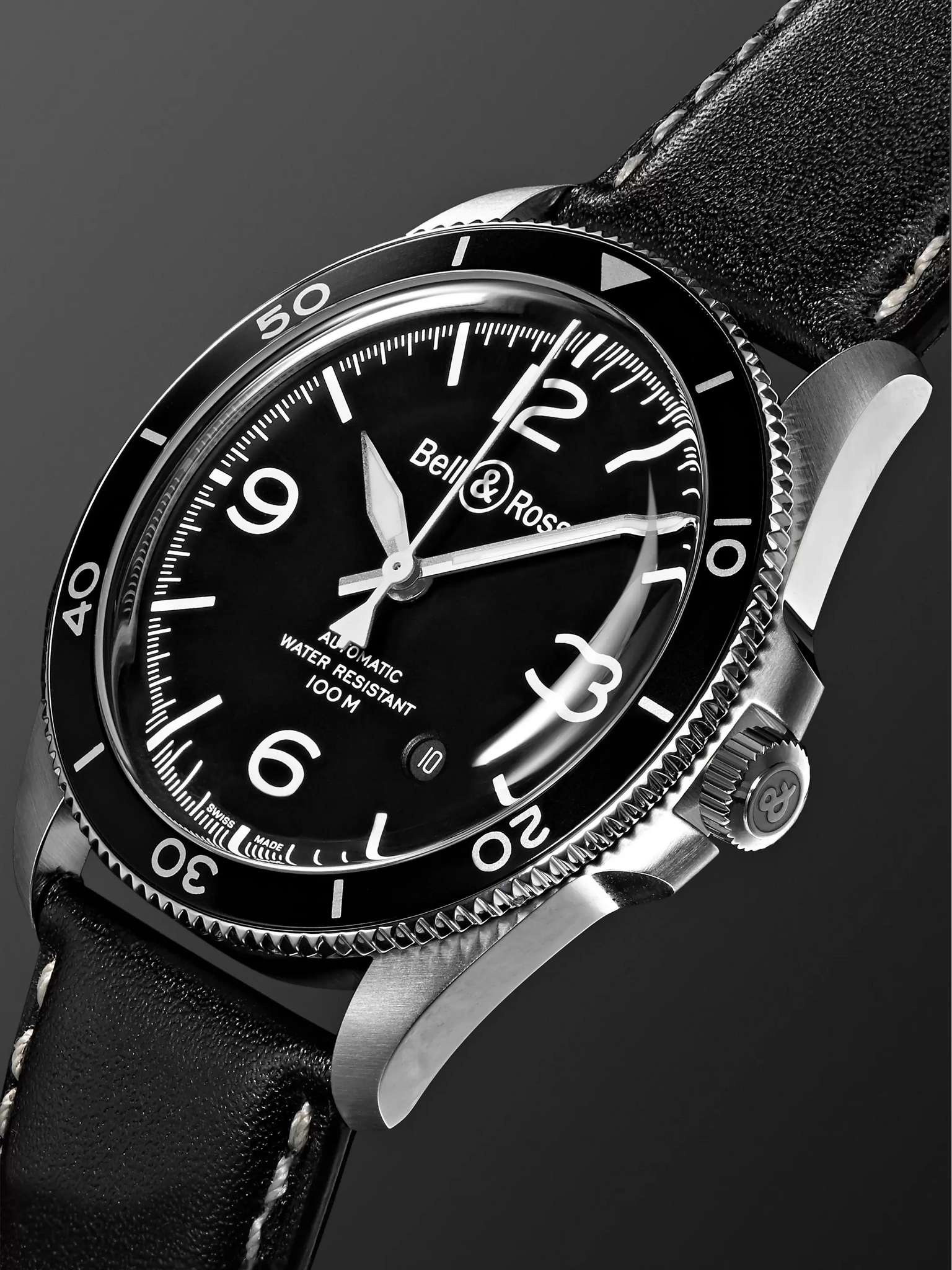 BR V2-92 Automatic 41mm Stainless Steel and Leather Watch, Ref. No. BRV292-­‐BL-­‐ST/SCA - 4