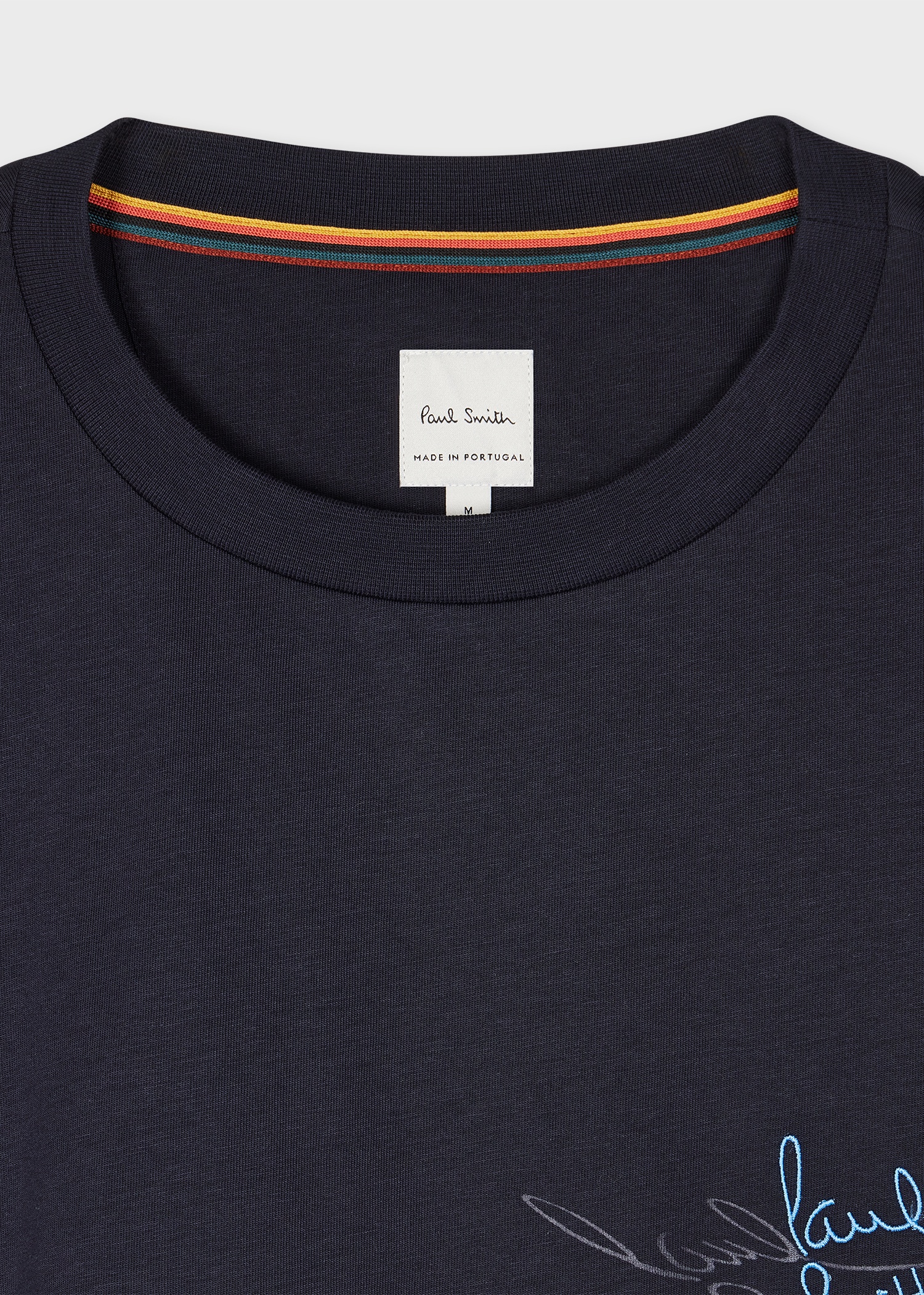Paul Smith Navy 'Shadow Logo' Cotton T-Shirt | REVERSIBLE