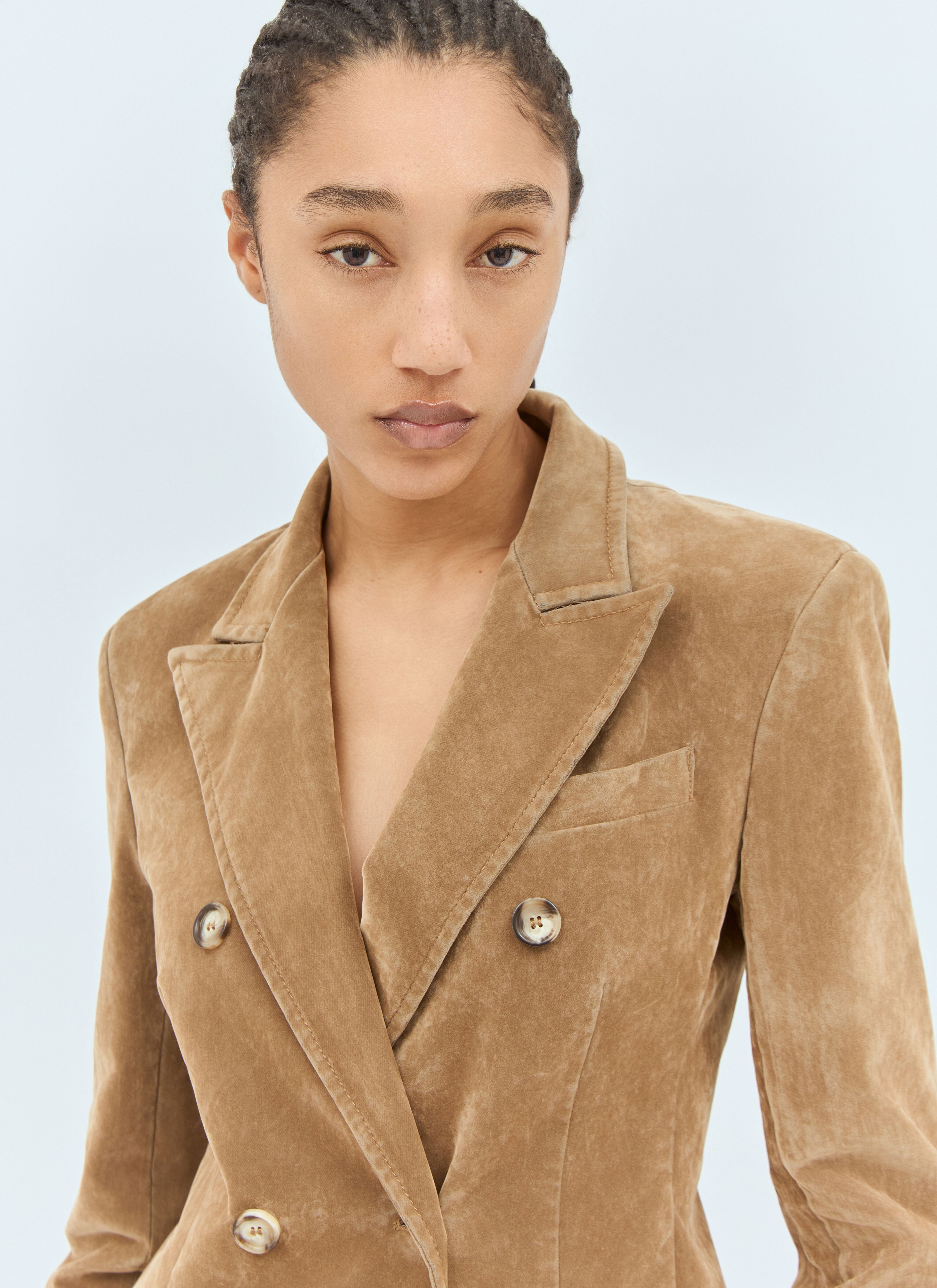 Flocked Denim Blazer - 3
